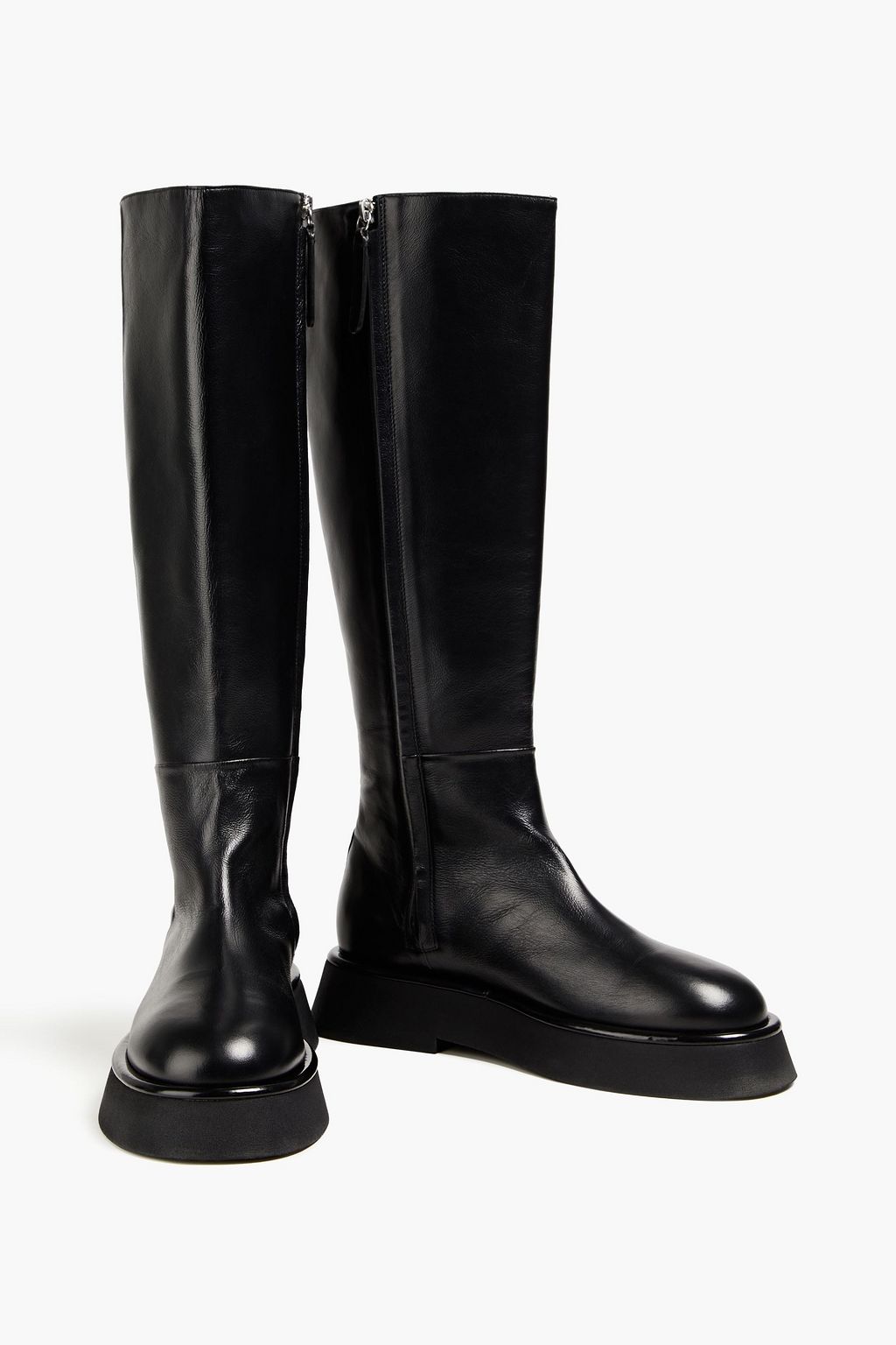 WANDLER Rosa leather platform knee boots