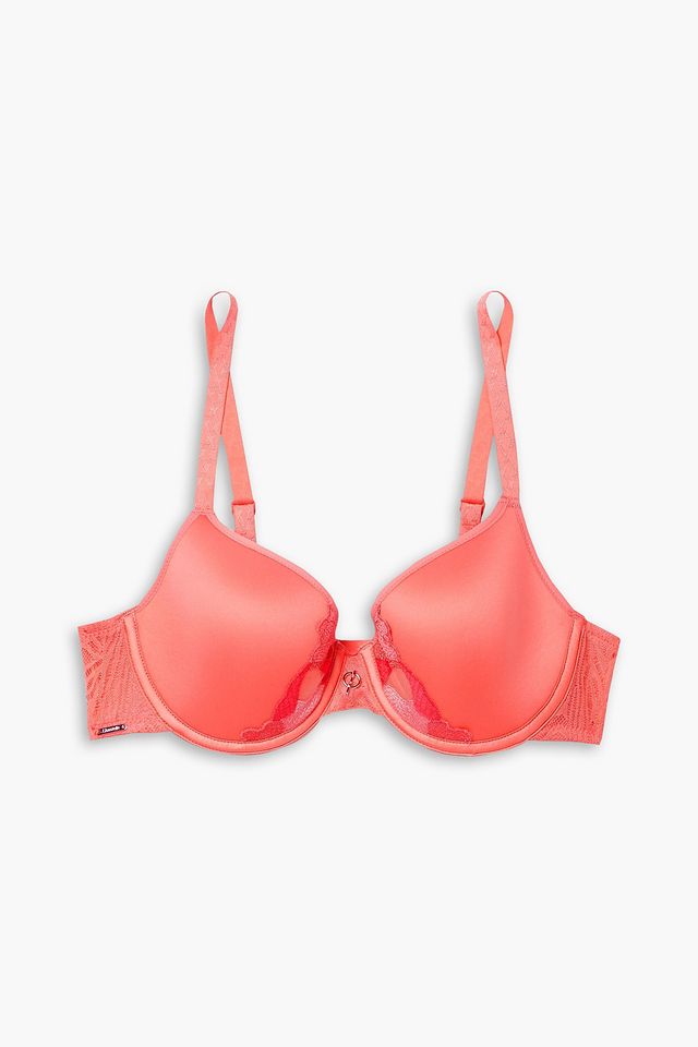 Montaigne embroidered tulle and stretch-jersey underwired bra