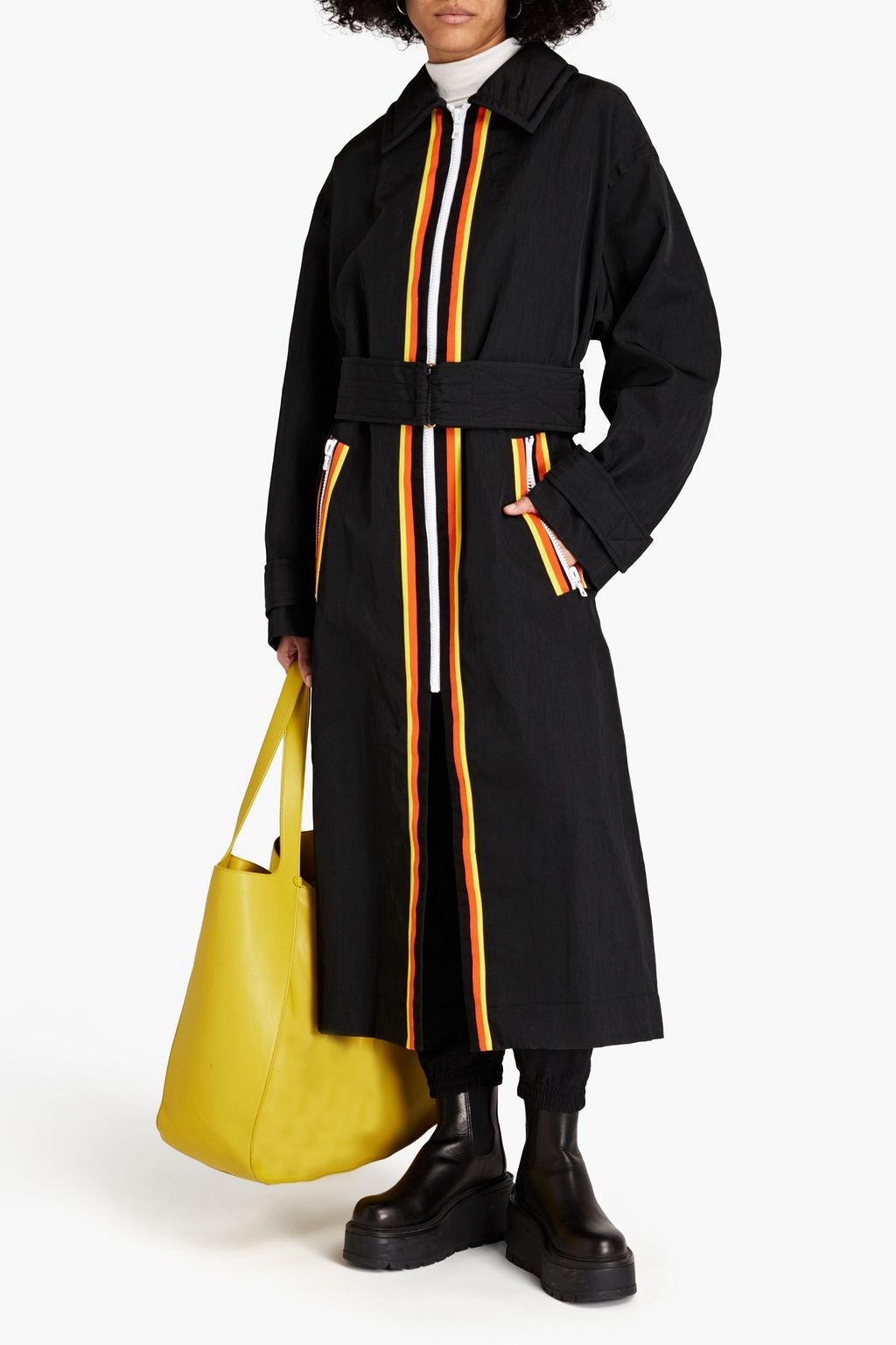 MERYLL ROGGE Webbing-trimmed belted shell coat