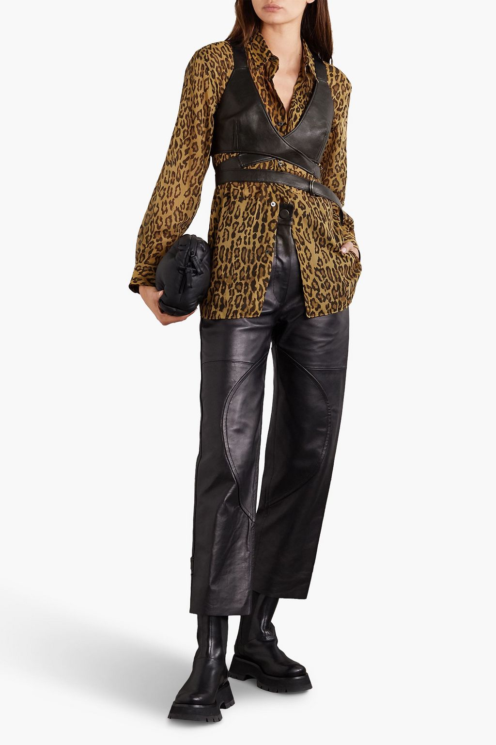 JUNYA WATANABE COMME DES GARÇONS Leopard-print voile shirt