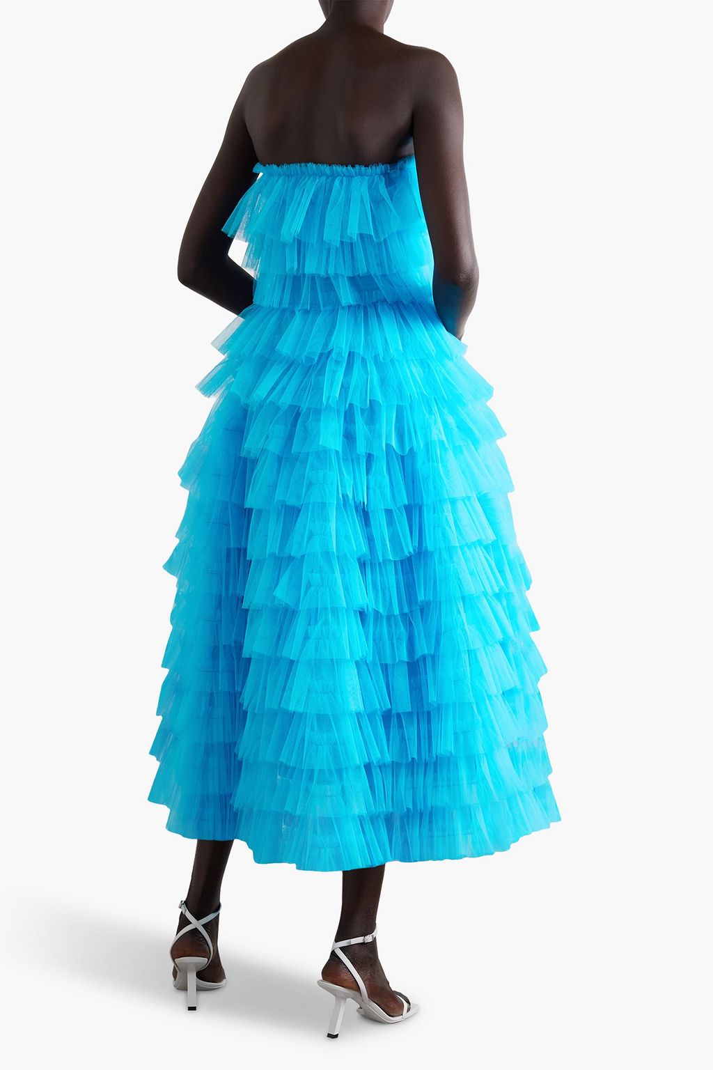 MOLLY GODDARD Anton strapless ruffled tulle midi dress