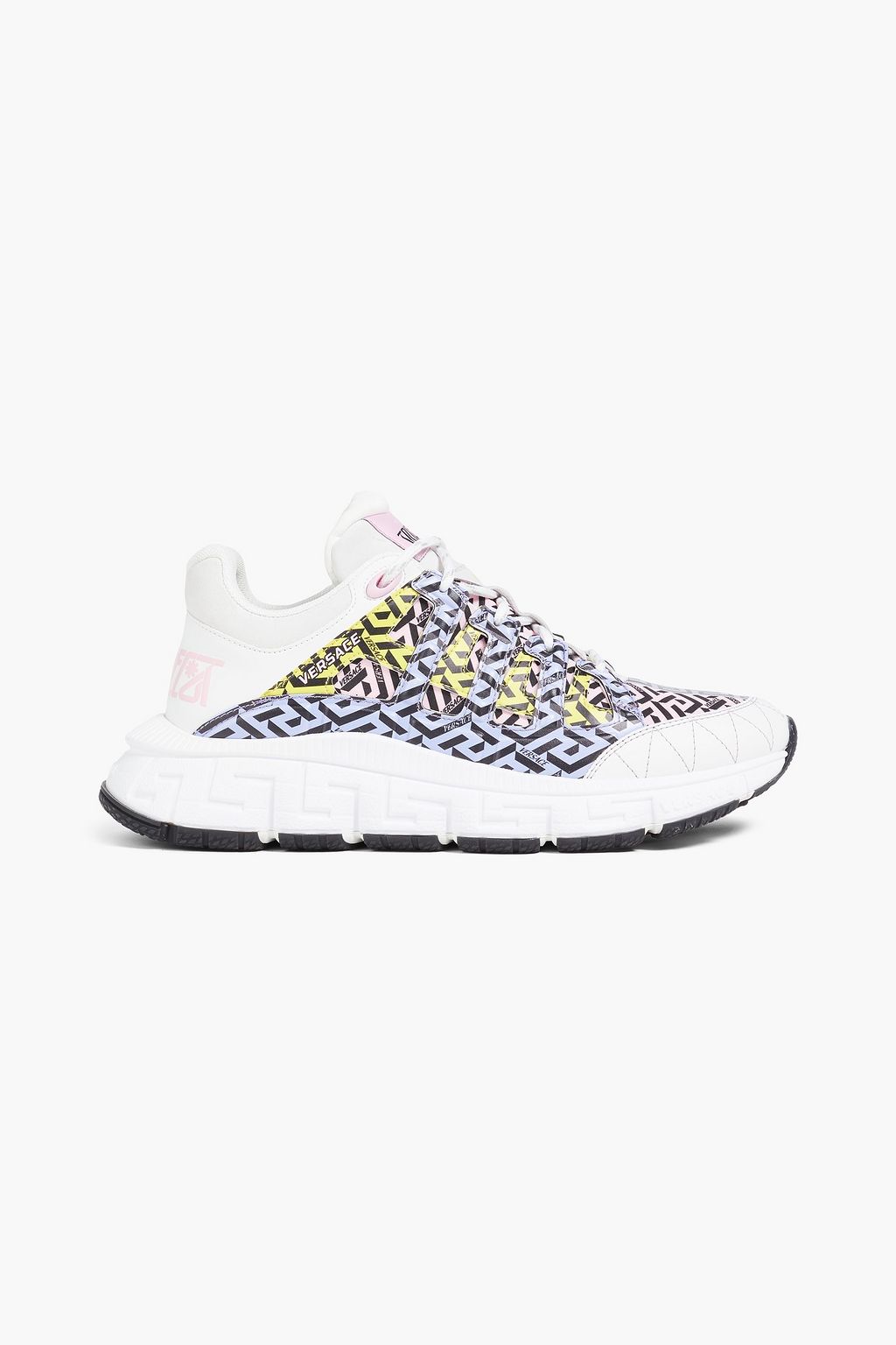 VERSACE Printed faux leather sneakers Sale up to 70 off THE