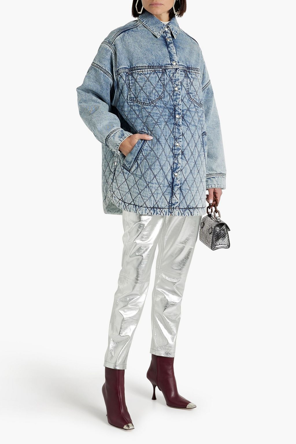 IRO Elemy acid-wash quilted denim jacket