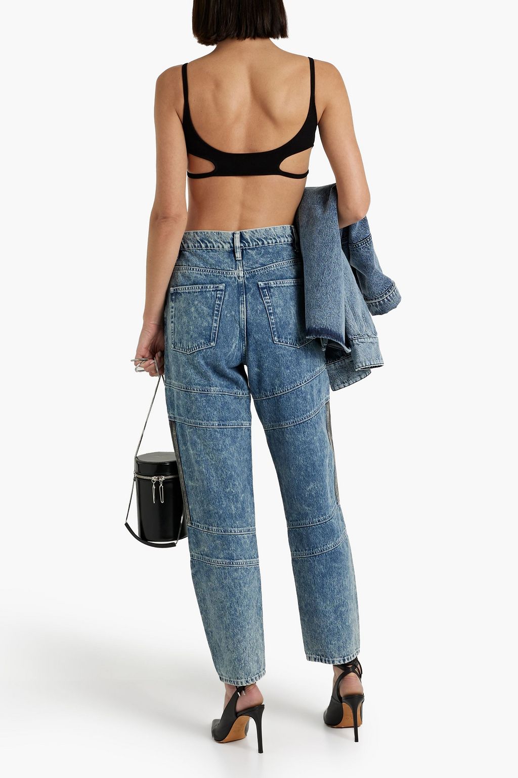 IRO Verrie patchwork high-rise tapered jeans