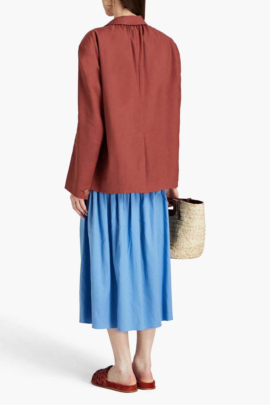 REJINA PYO Ashley Blazer aus Twill aus einer Leinenmischung mit Bindedetail