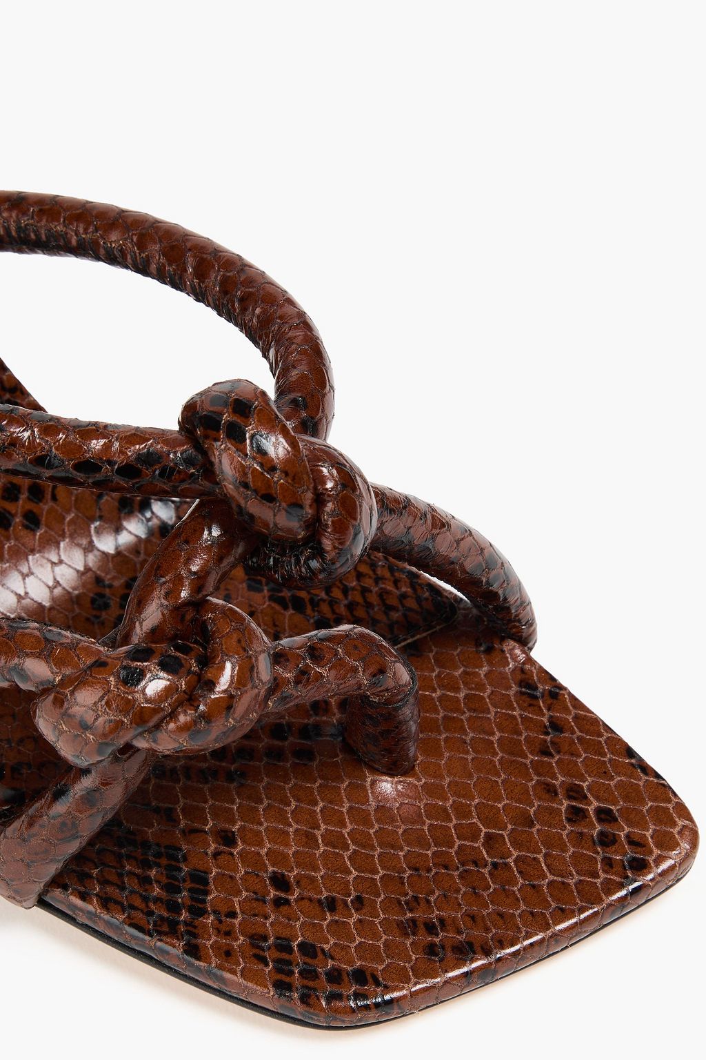BOTTEGA VENETA Jimbo knotted snake-effect leather sandals