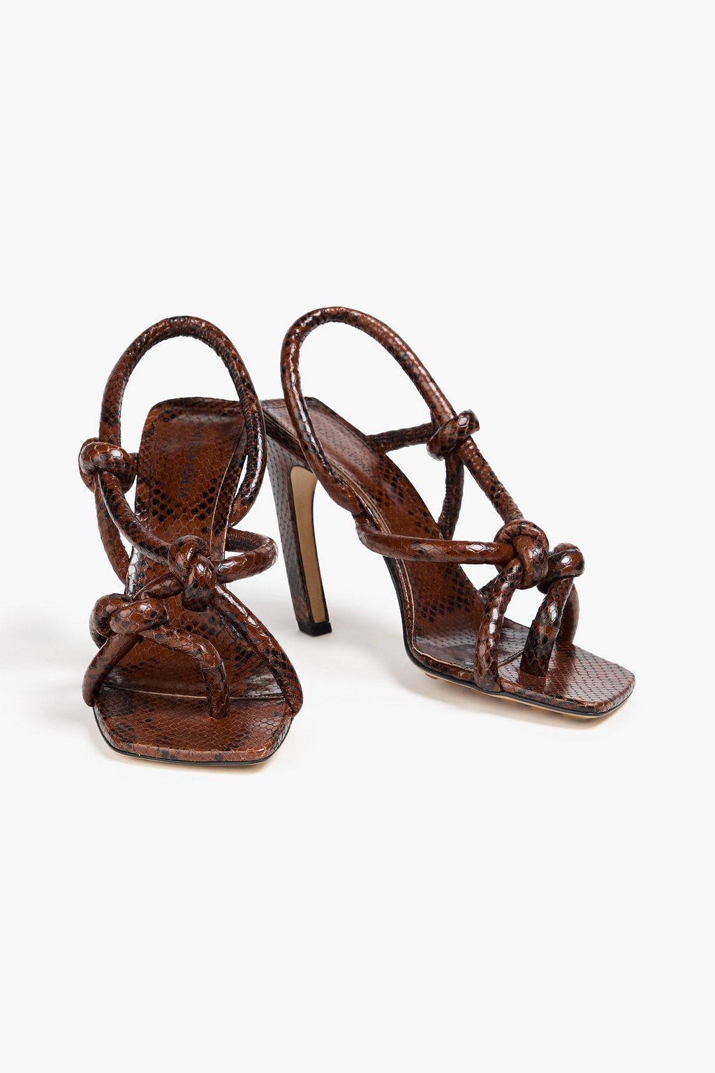 BOTTEGA VENETA Jimbo knotted snake-effect leather sandals