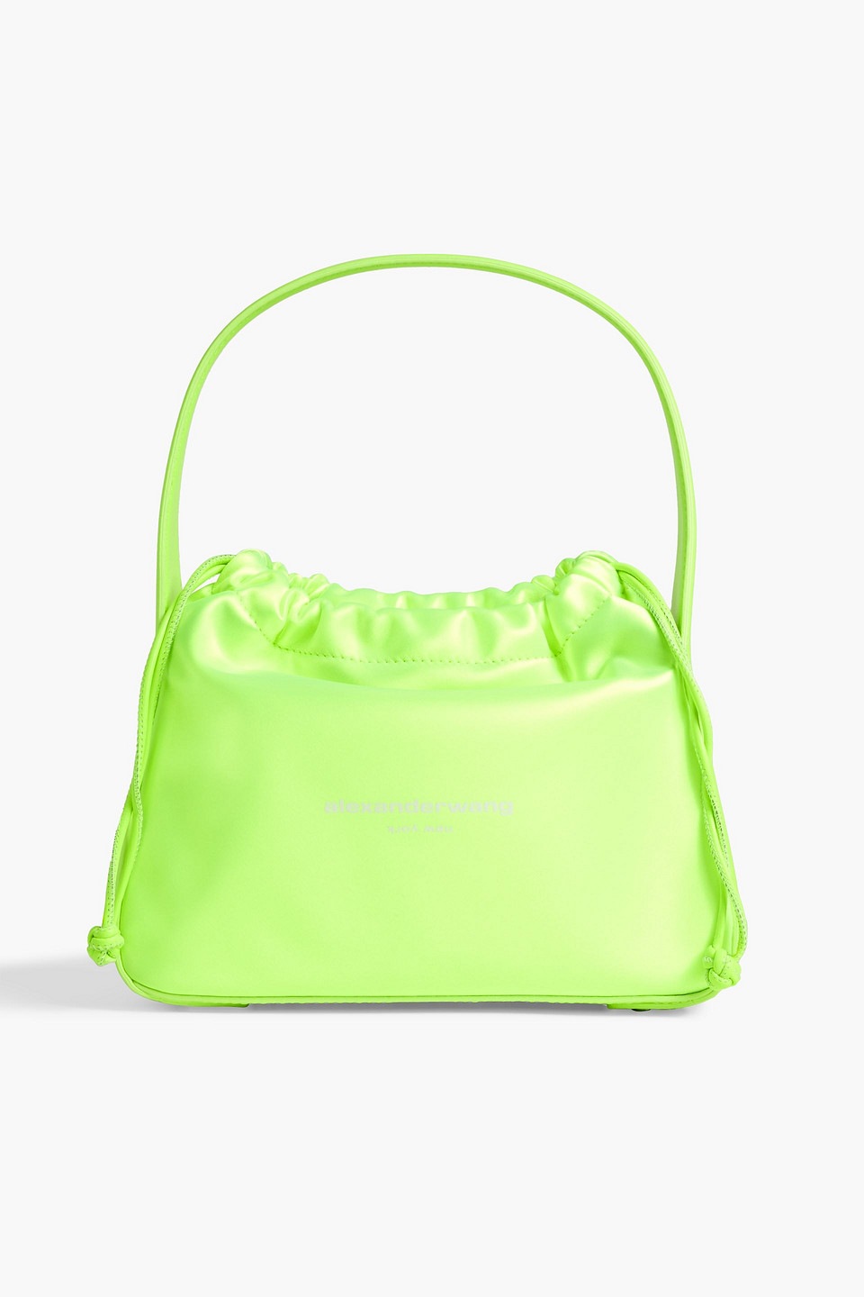 Alexander Wang Ryan Leather-trimmed Neon Satin Shoulder Bag