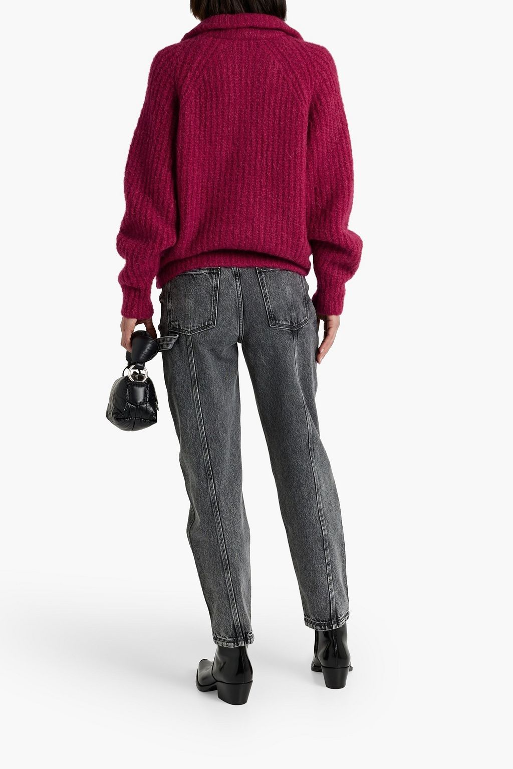 IRO Elida ribbed mohair-blend zip-up sweater