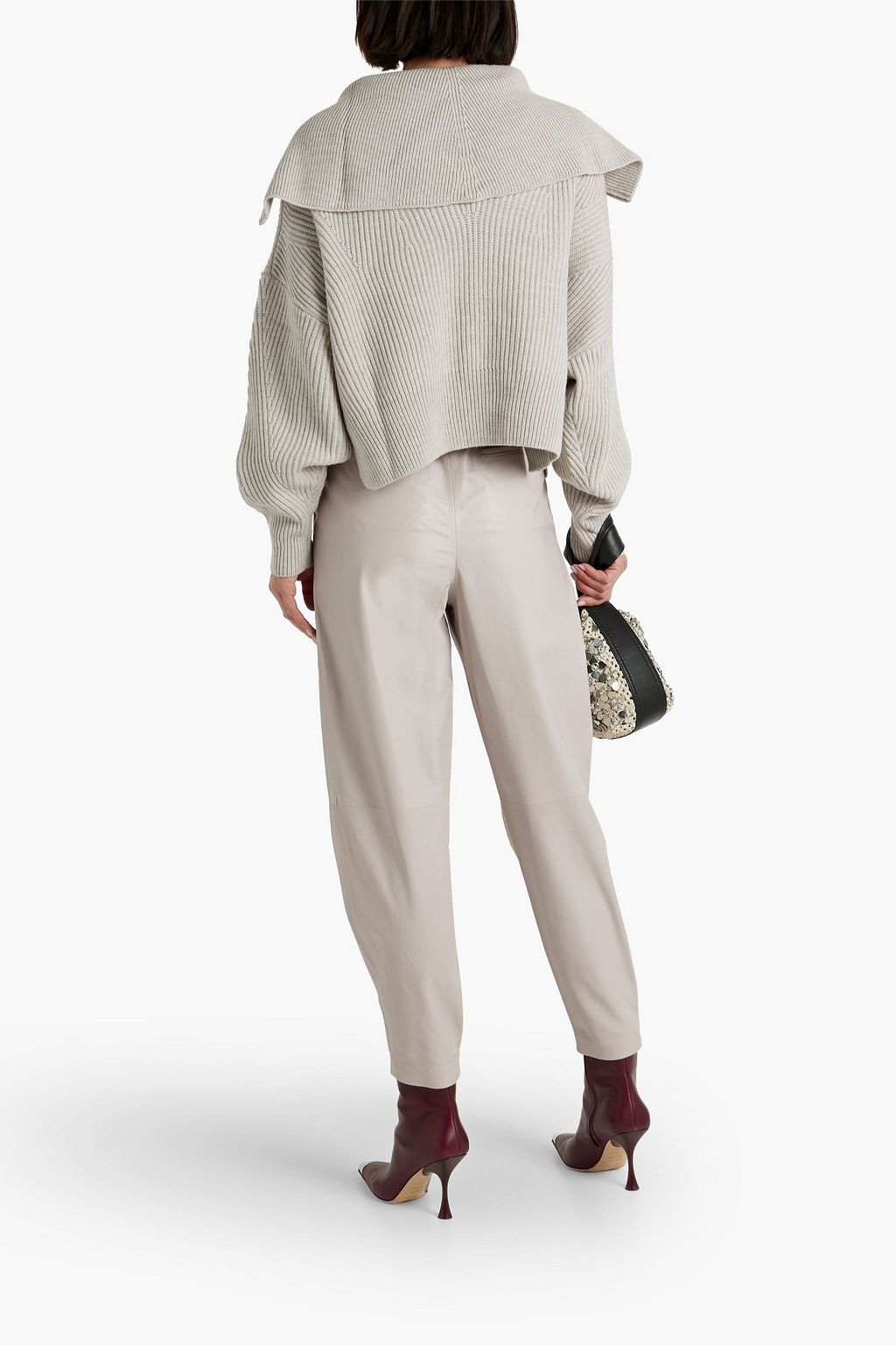 IRO Bisho pleated leather tapered pants