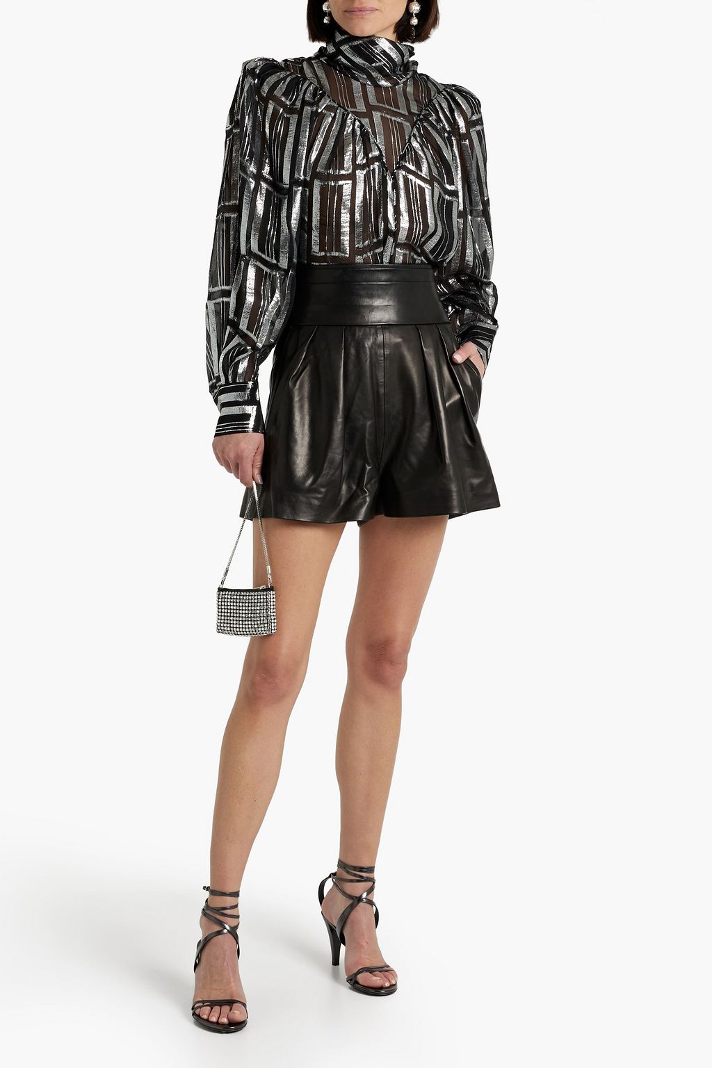 IRO Claireta metallic fil coupé silk-blend chiffon blouse