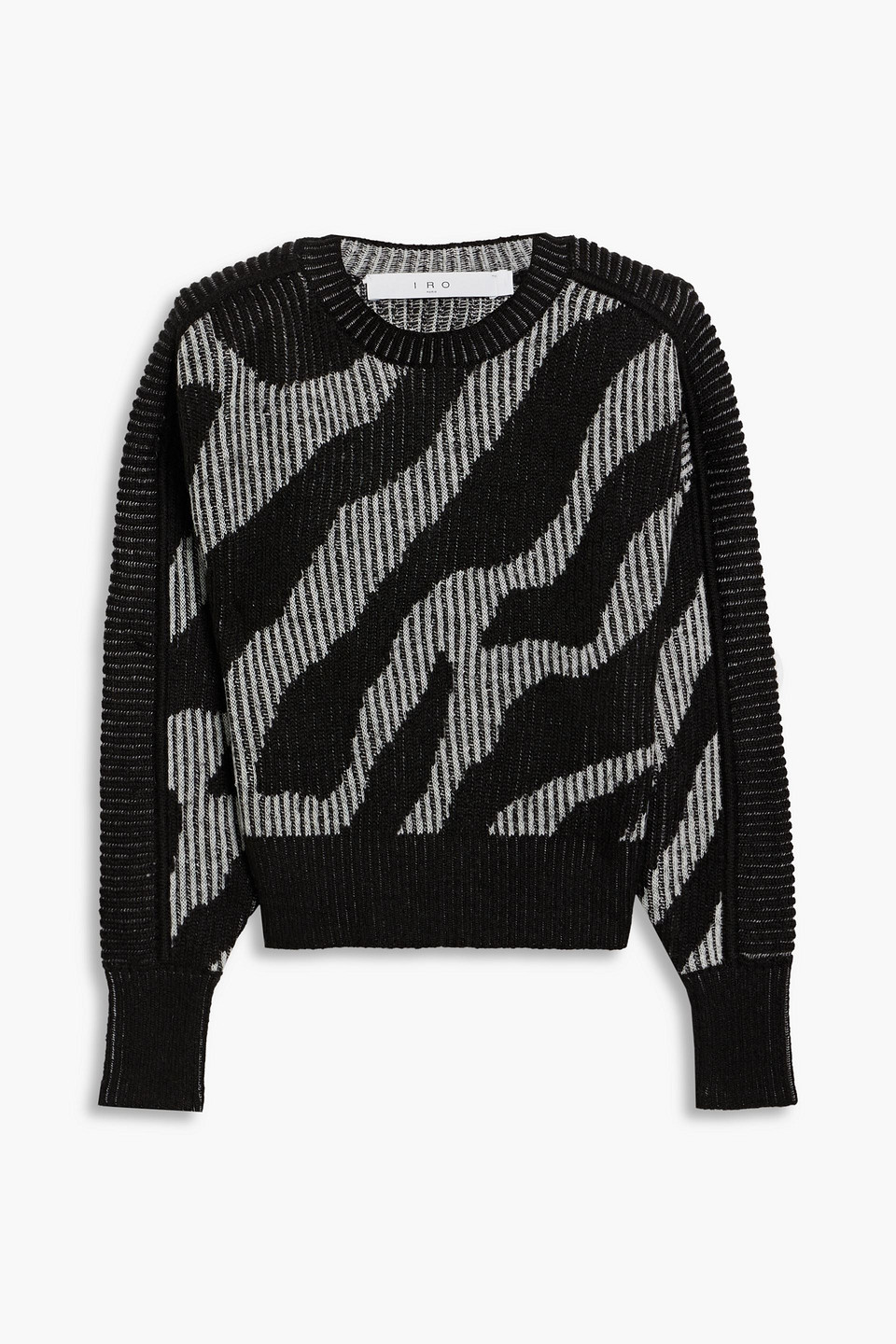 Iro Voryta Ribbed Jacquard-knit Sweater In Black