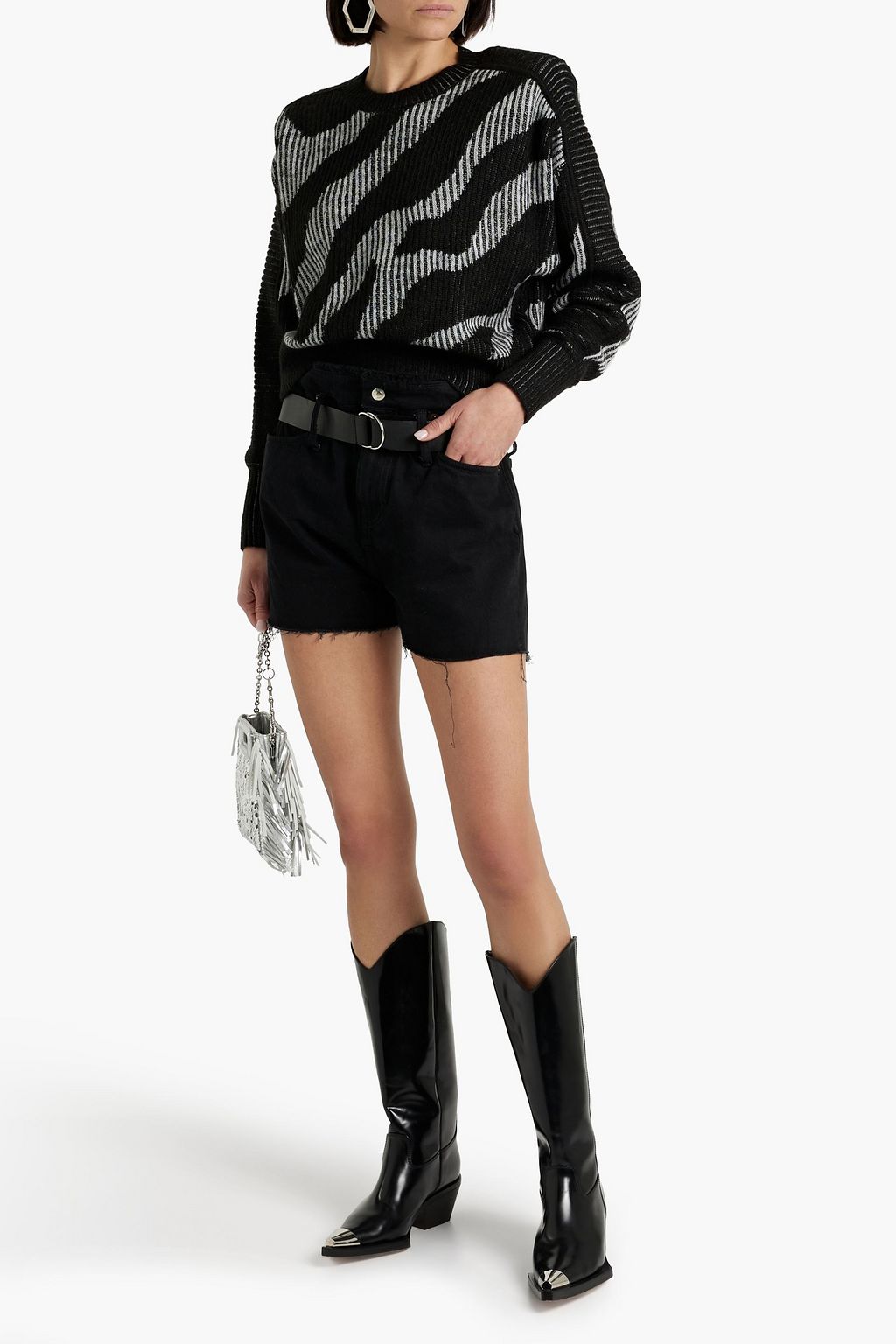 IRO Voryta ribbed jacquard-knit sweater