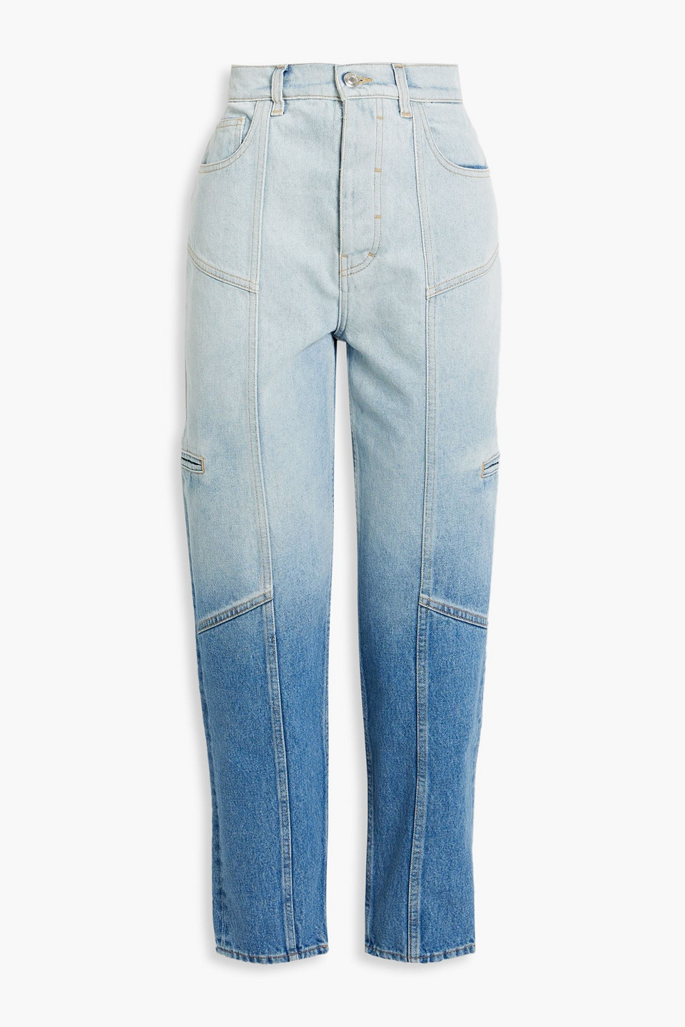 Iro Sarrig Dégradé High-rise Tapered Jeans In Light Denim
