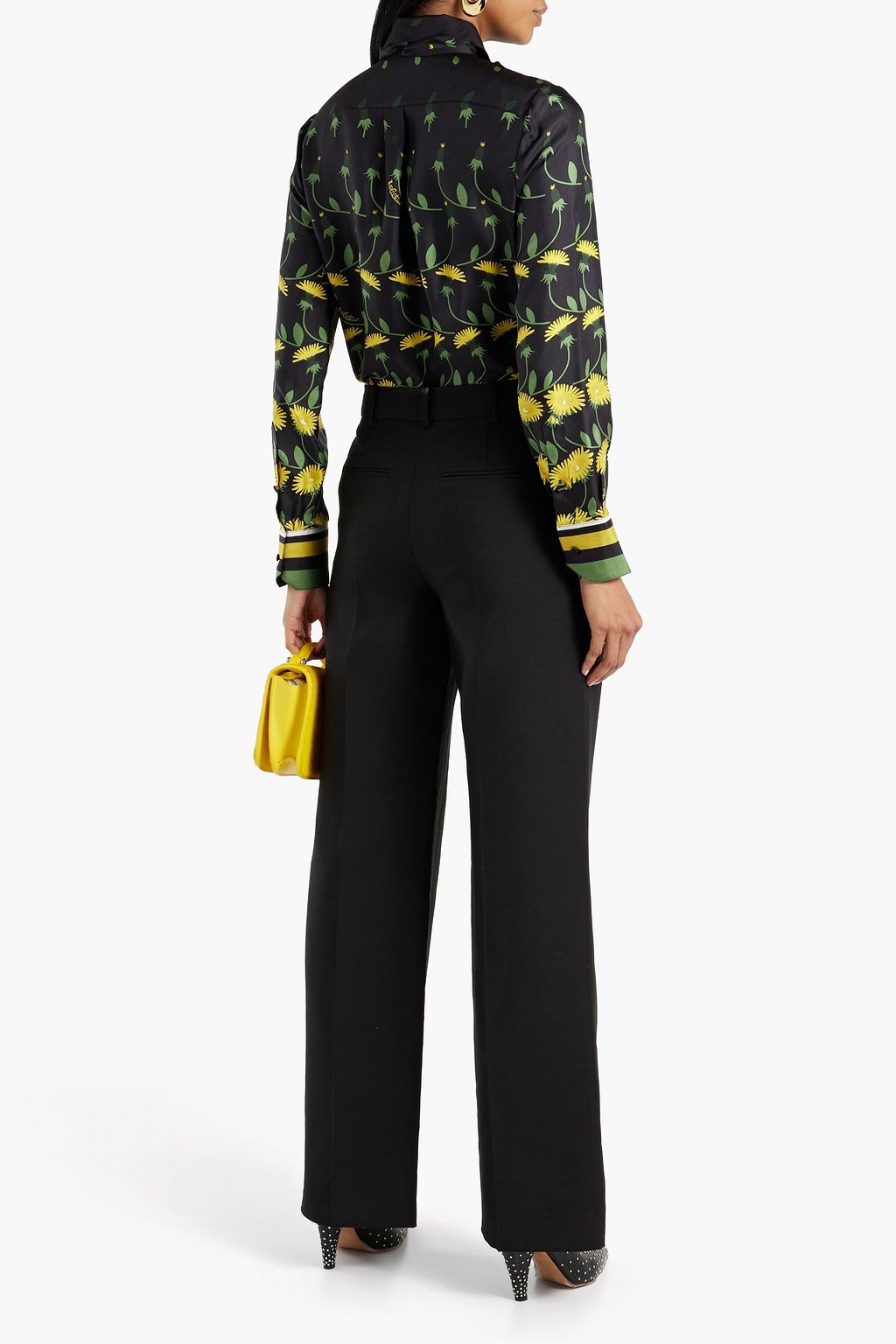 VALENTINO GARAVANI Wool and silk-blend crepe wide-leg pants