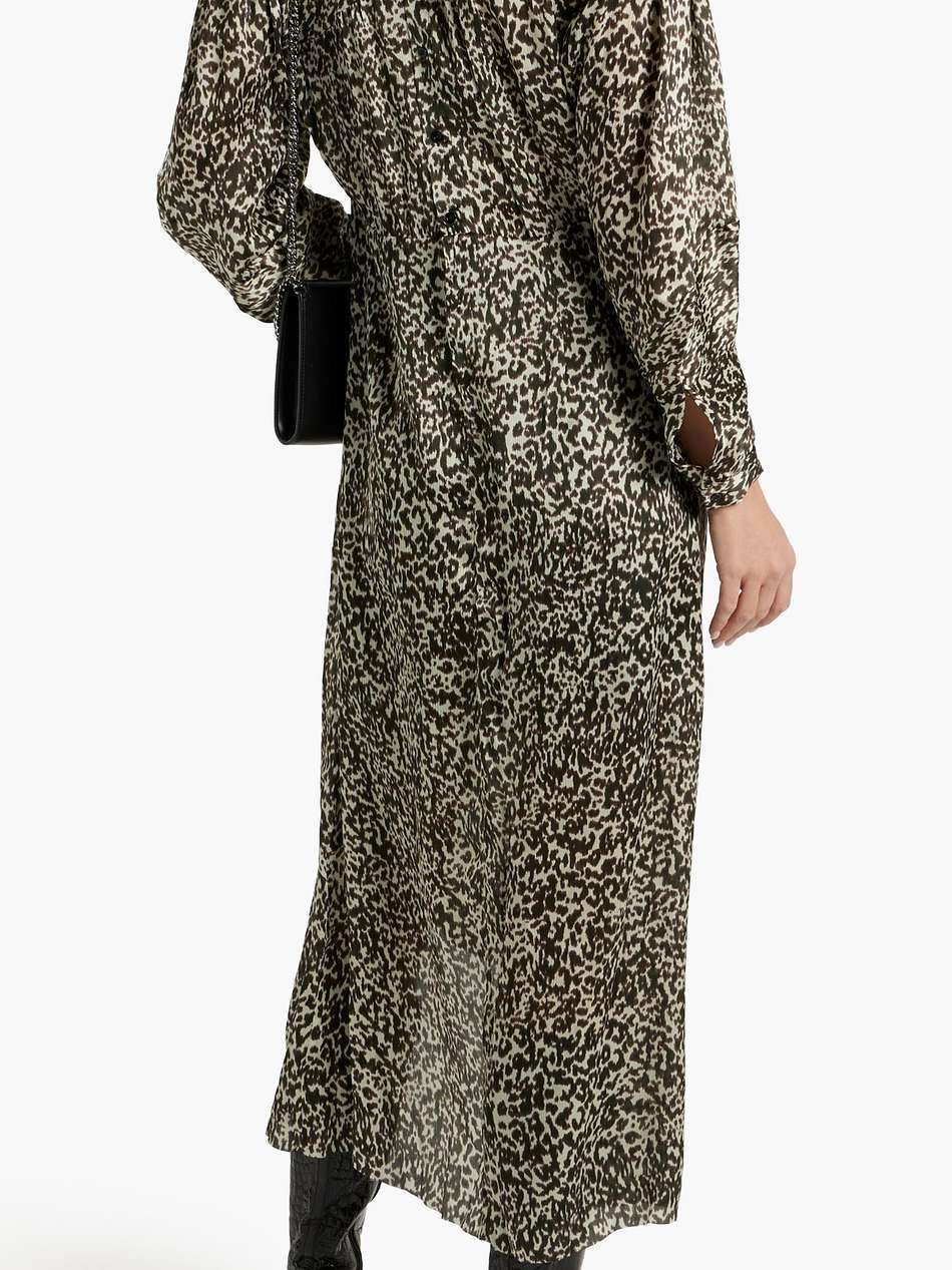 romeri pleated leopard-print silk-crepon midi dress