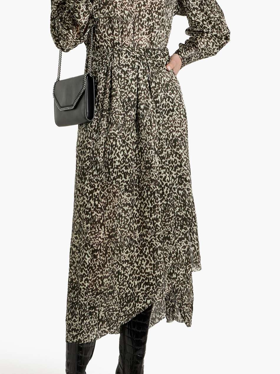 romeri pleated leopard-print silk-crepon midi dress