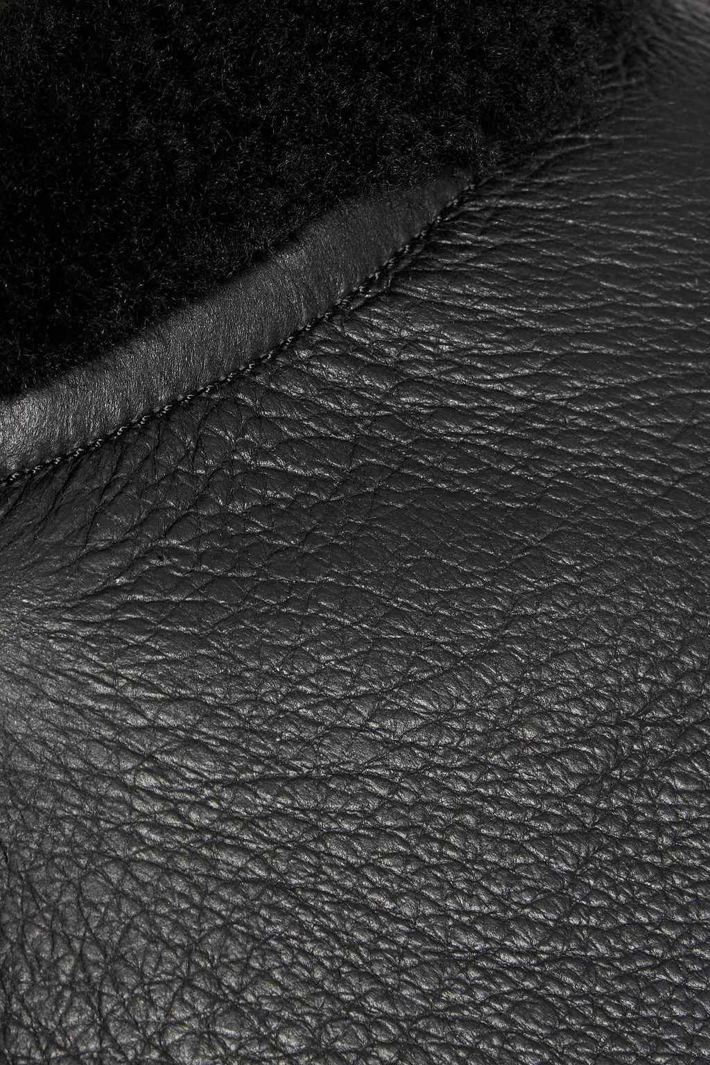 IRO Sougai shearling-trimmed leather bomber jacket