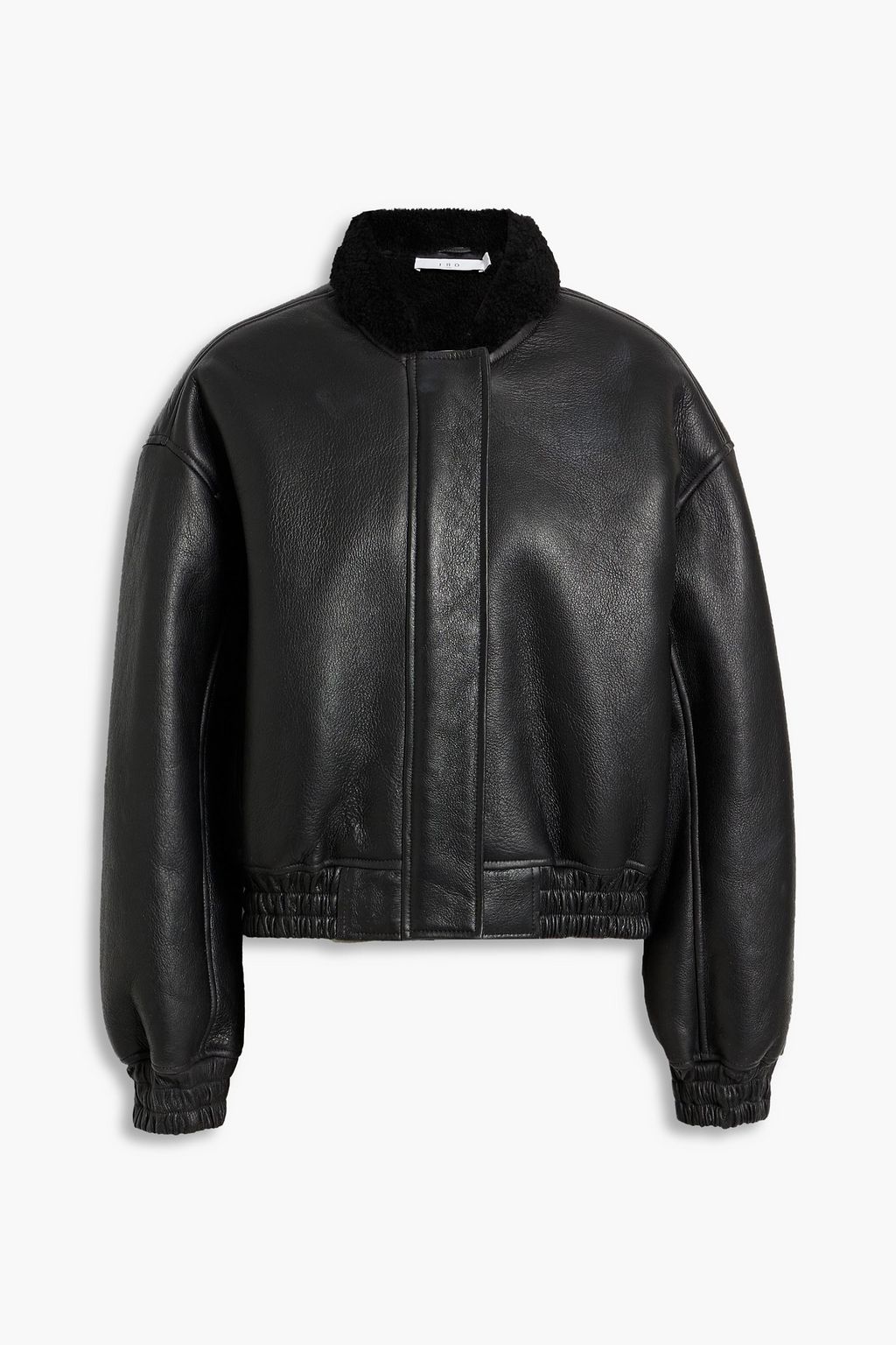 IRO Sougai shearling-trimmed leather bomber jacket | THE OUTNET