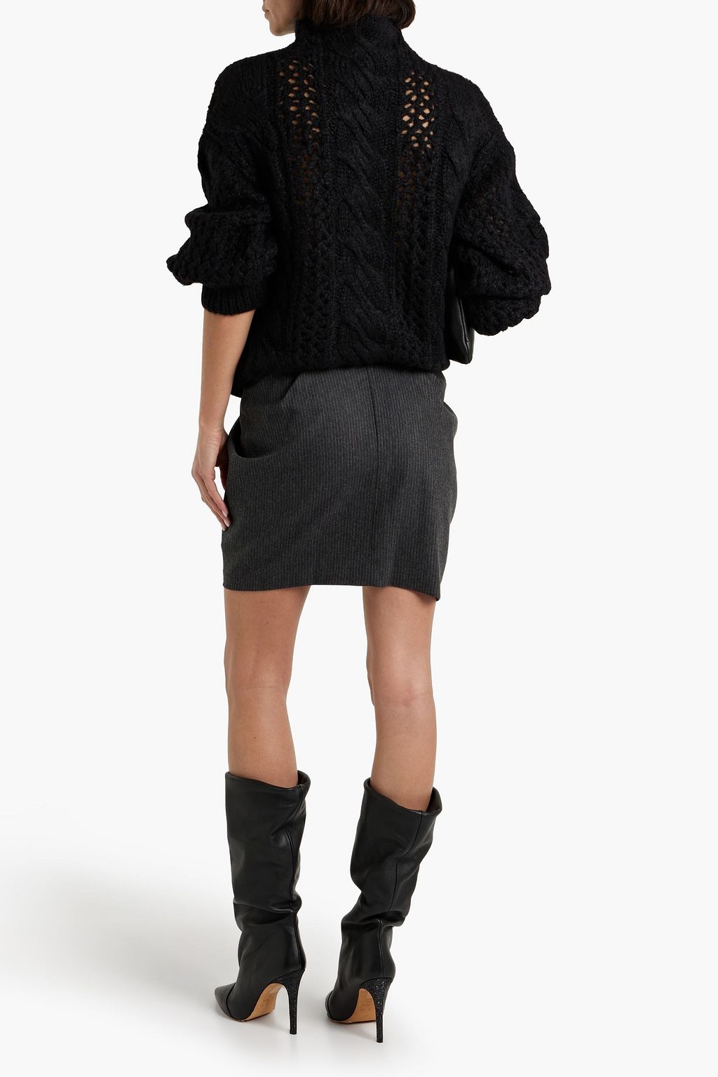 IRO Fiby open and cable-knit alpaca-blend turtleneck sweater