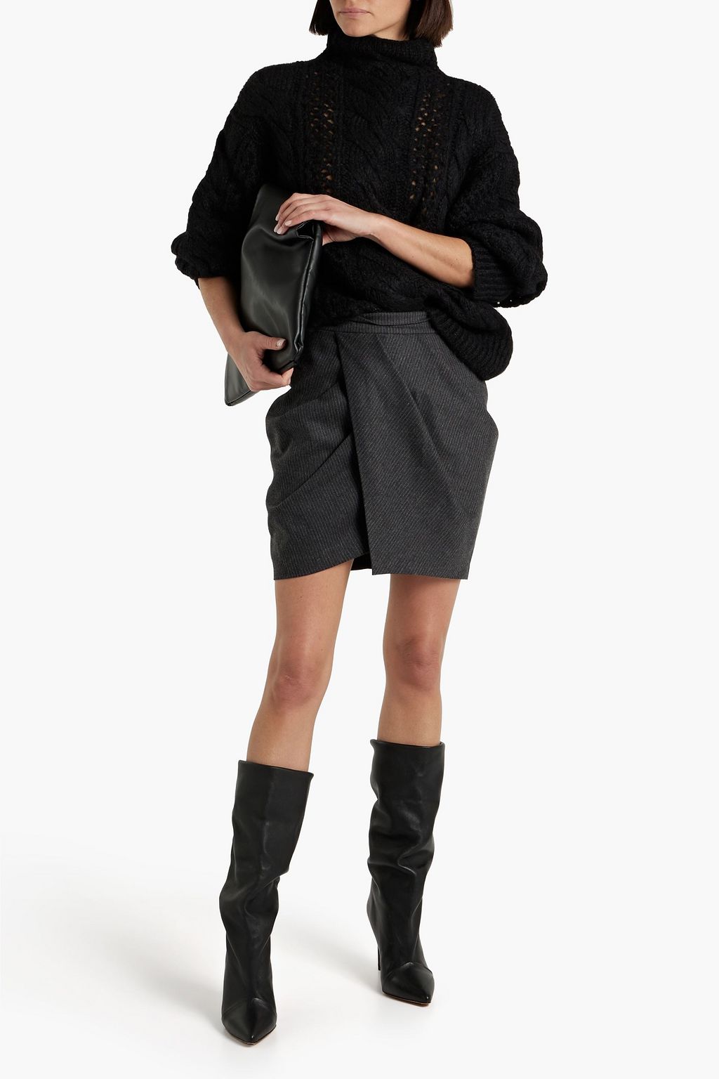 IRO Fiby open and cable-knit alpaca-blend turtleneck sweater