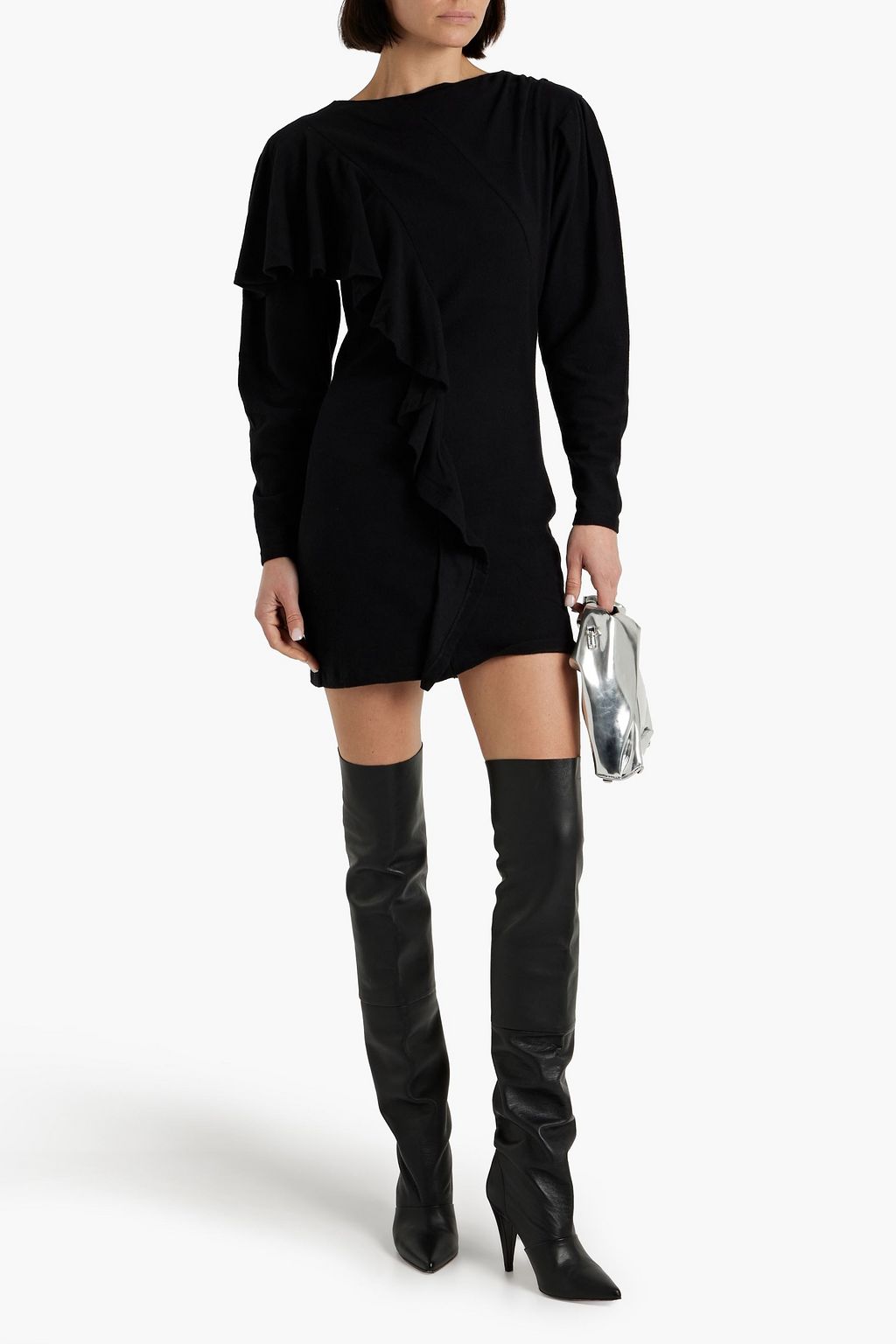 IRO Samina ruffled stretch-cotton jersey mini dress