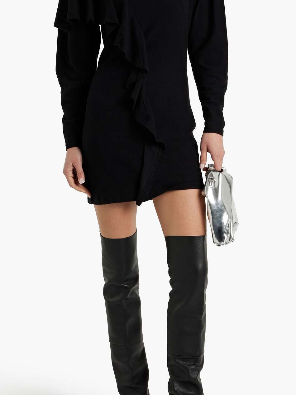 samina ruffled stretch-cotton jersey mini dress