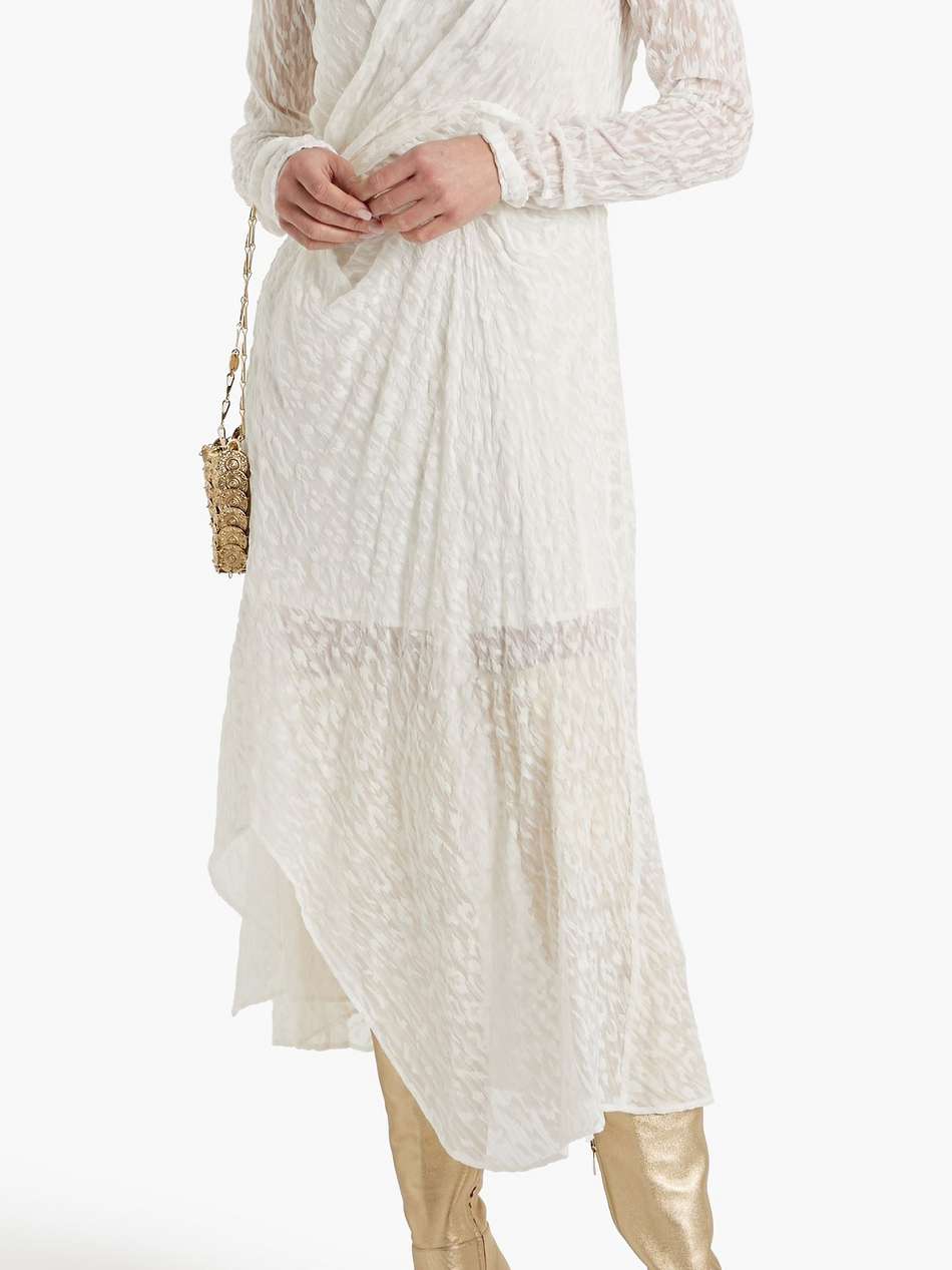 lexa wrap-effect devoré silk-chiffon midi dress