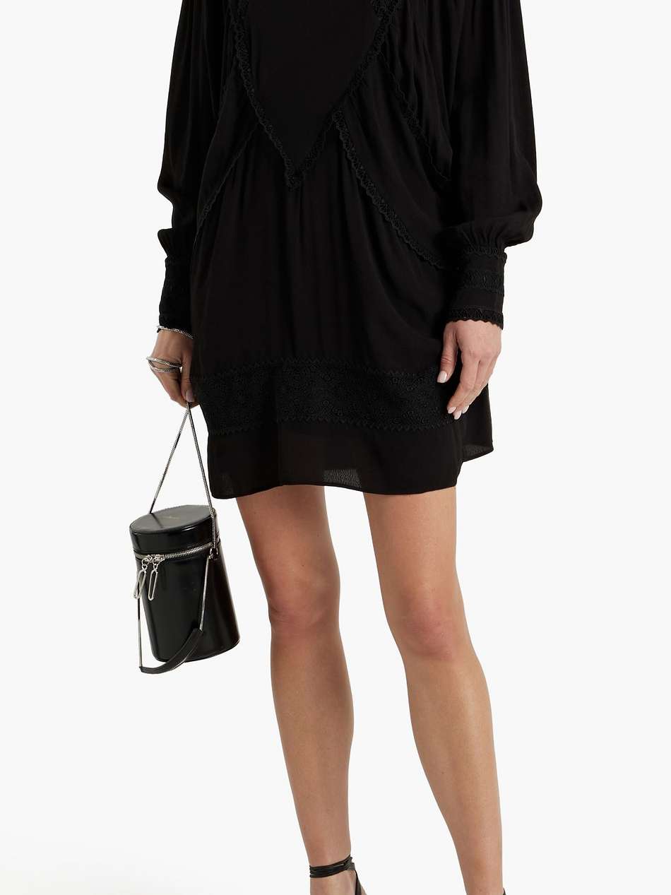 charsti guipure lace-paneled crepe mini dress