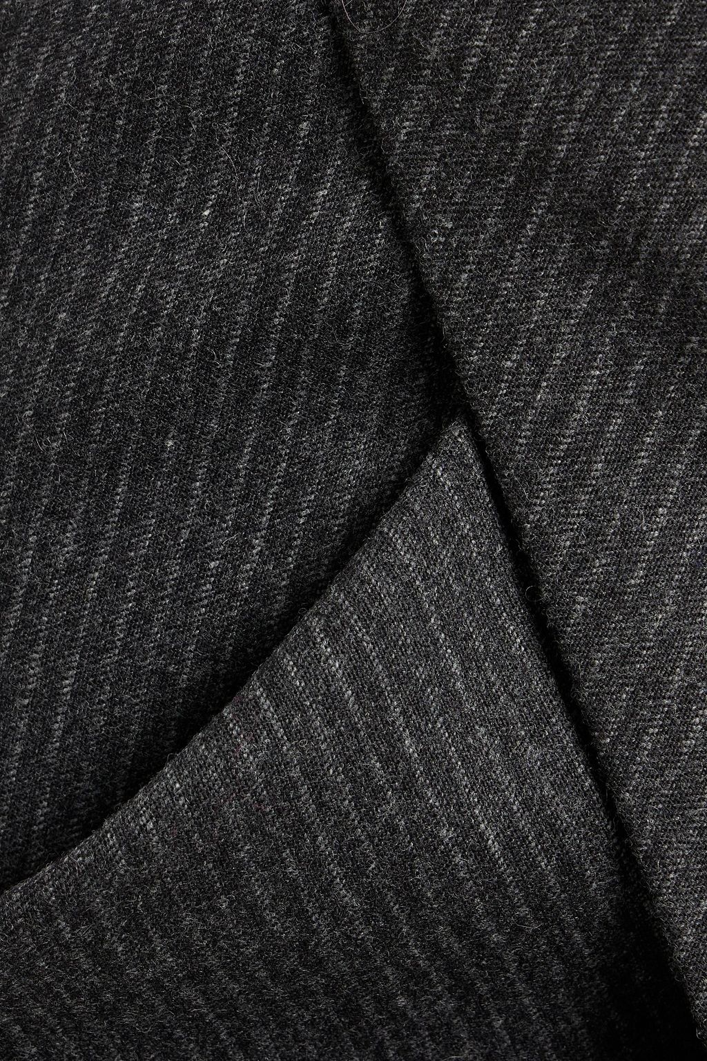 IRO Lehuda wrap-effect pinstriped wool-blend mini skirt
