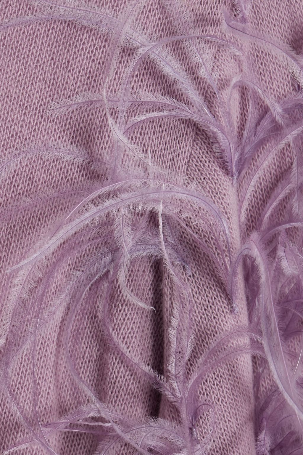 VALENTINO GARAVANI Feather-embellished wool and cashmere-blend sweater