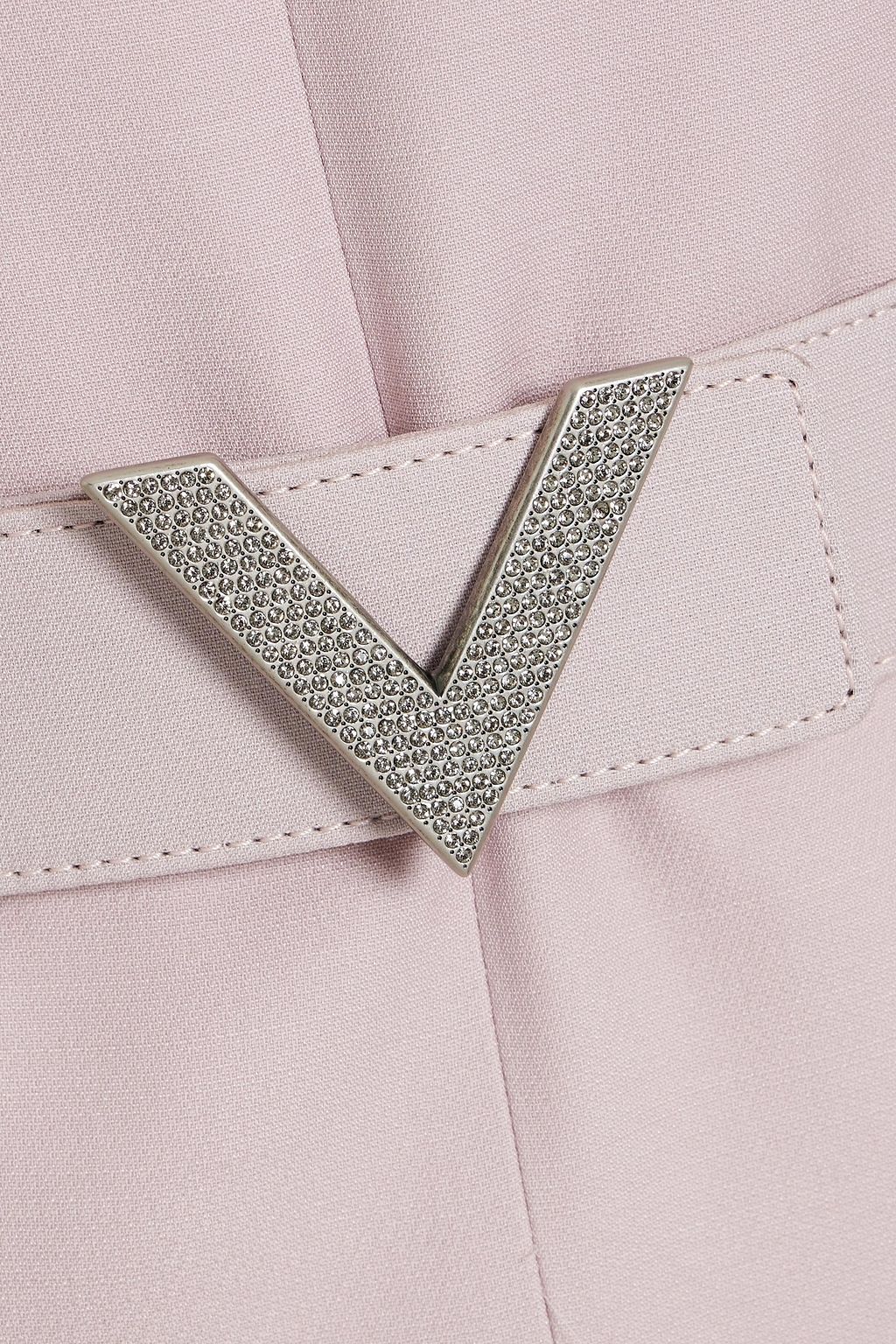 VALENTINO GARAVANI Belted wool and silk-blend crepe mini dress
