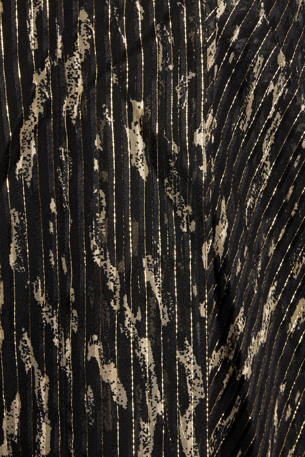 IRO Arzu pleated metallic printed silk-blend jacquard skirt