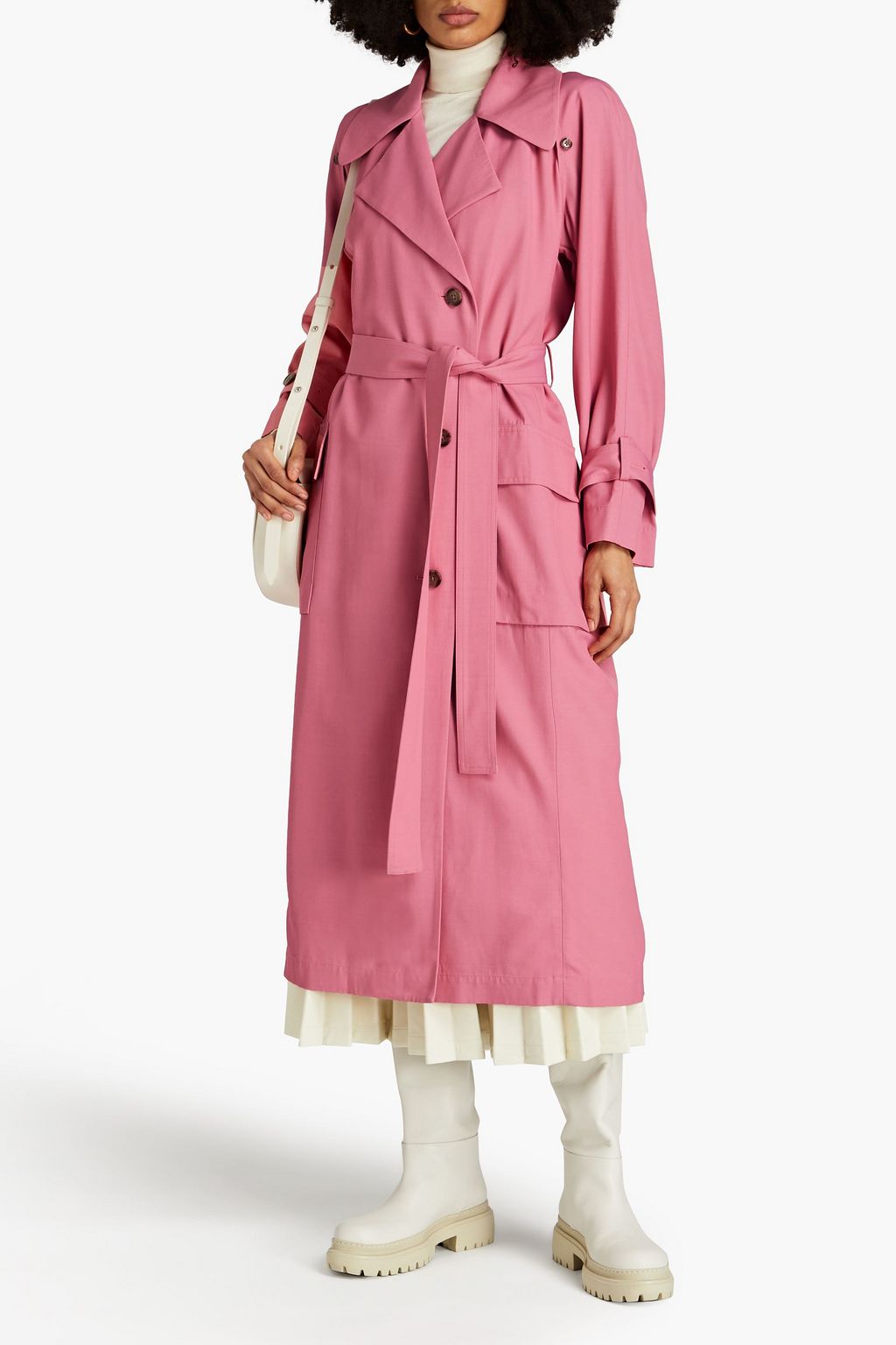 3.1 PHILLIP LIM Flou belted double-breasted twill trench coat