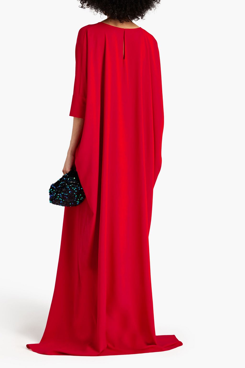 OSCAR DE LA RENTA Draped silk-blend crepe gown