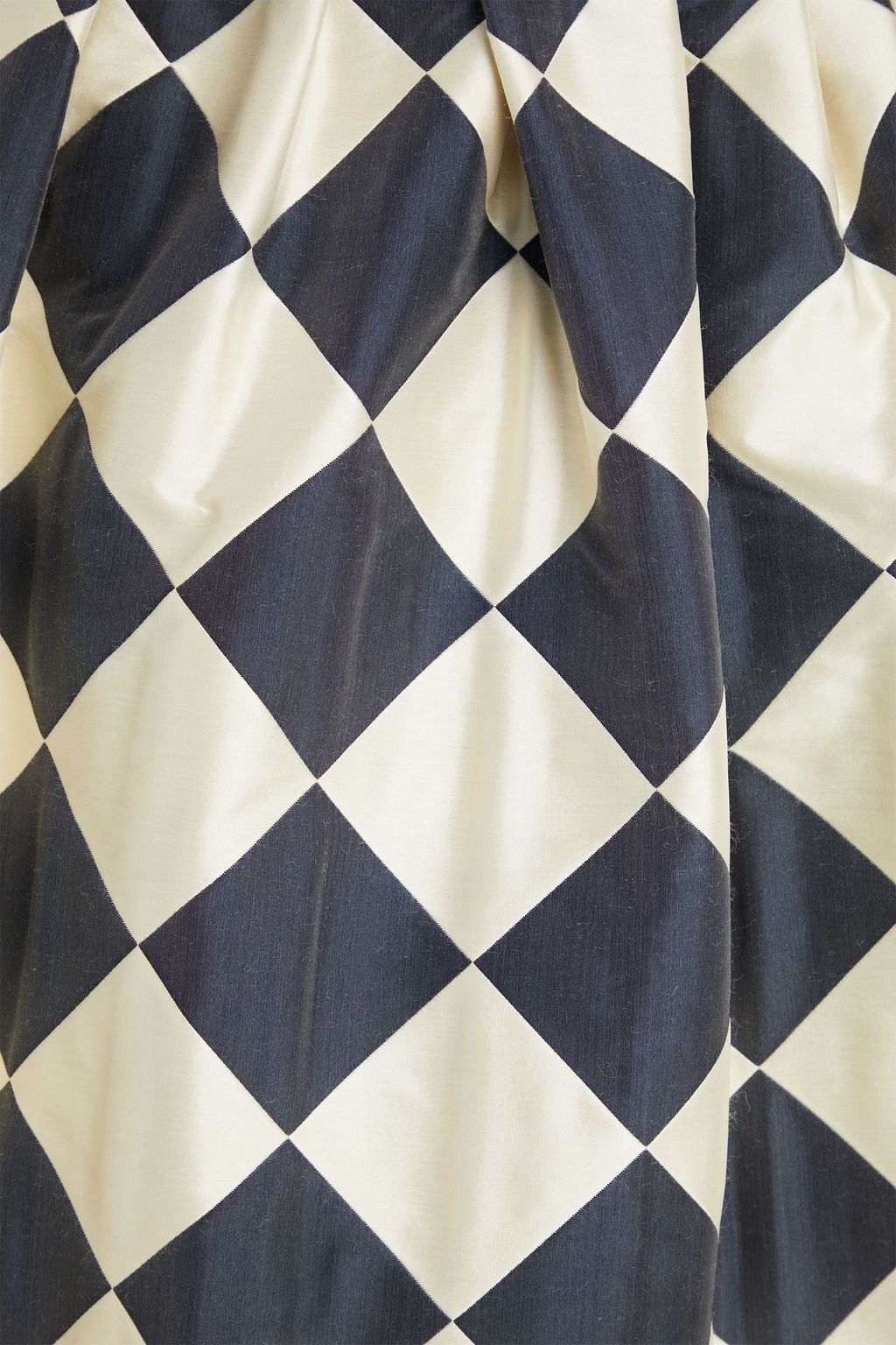 OSCAR DE LA RENTA ジャカード ミディスカート タック入り チェック