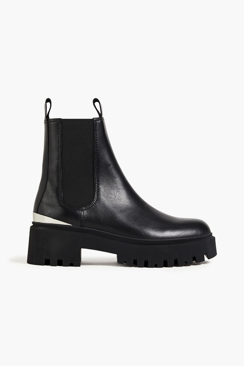 Maje Leather Platform Chelsea Boots In Black