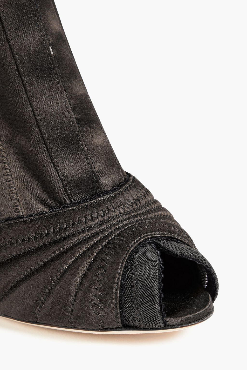DOLCE&GABBANA Stretch-mesh and satin sock boots