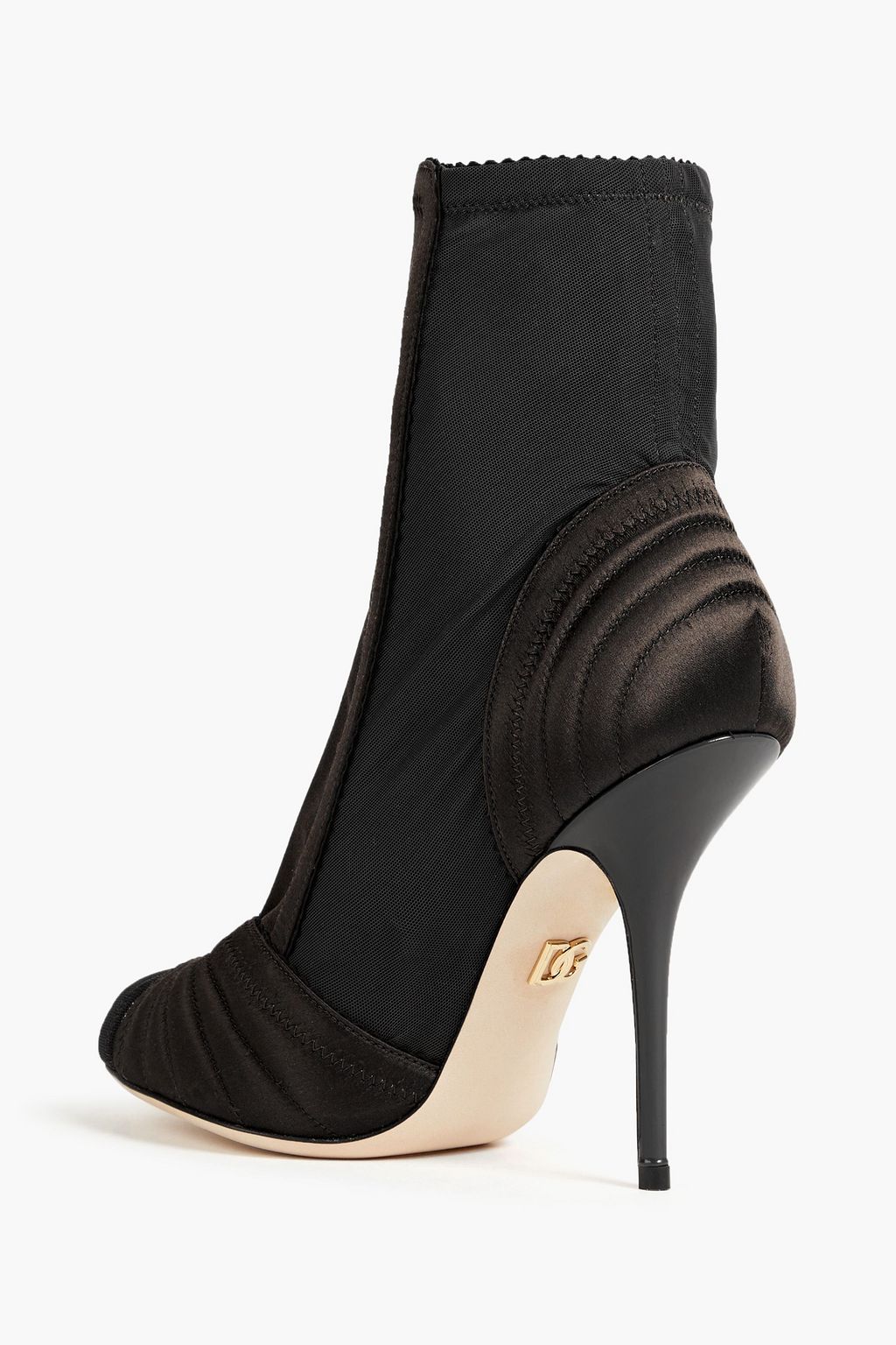 DOLCE&GABBANA Stretch-mesh and satin sock boots