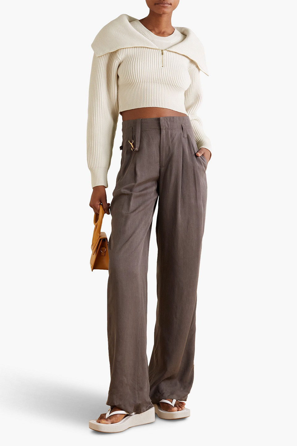  Jacquemus - Risoul Mehrlagiger Cropped Pullover Aus Gerippter Merinowolle - Weiß - Fr 34 