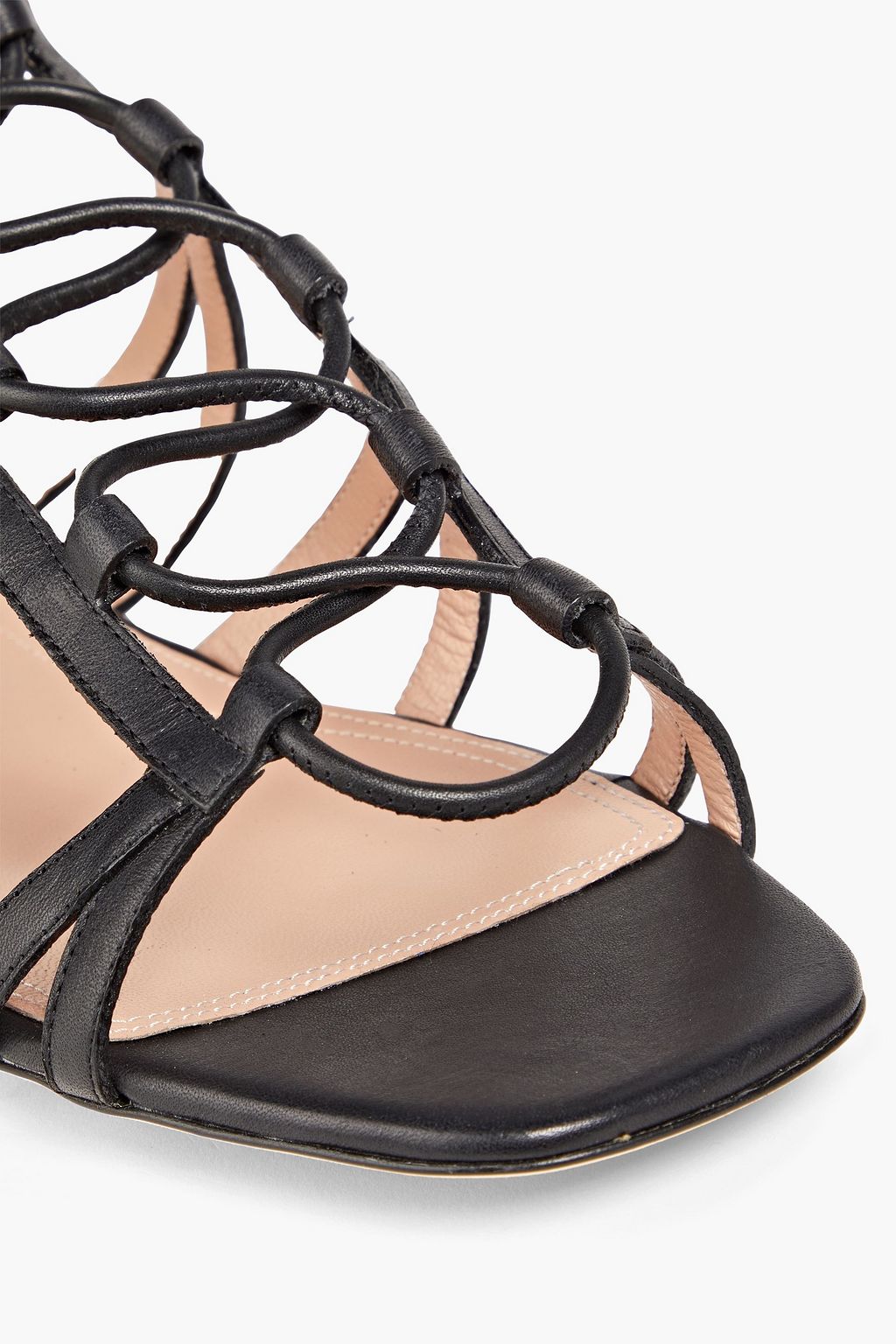ALBERTA FERRETTI Lace-up cutout leather sandals