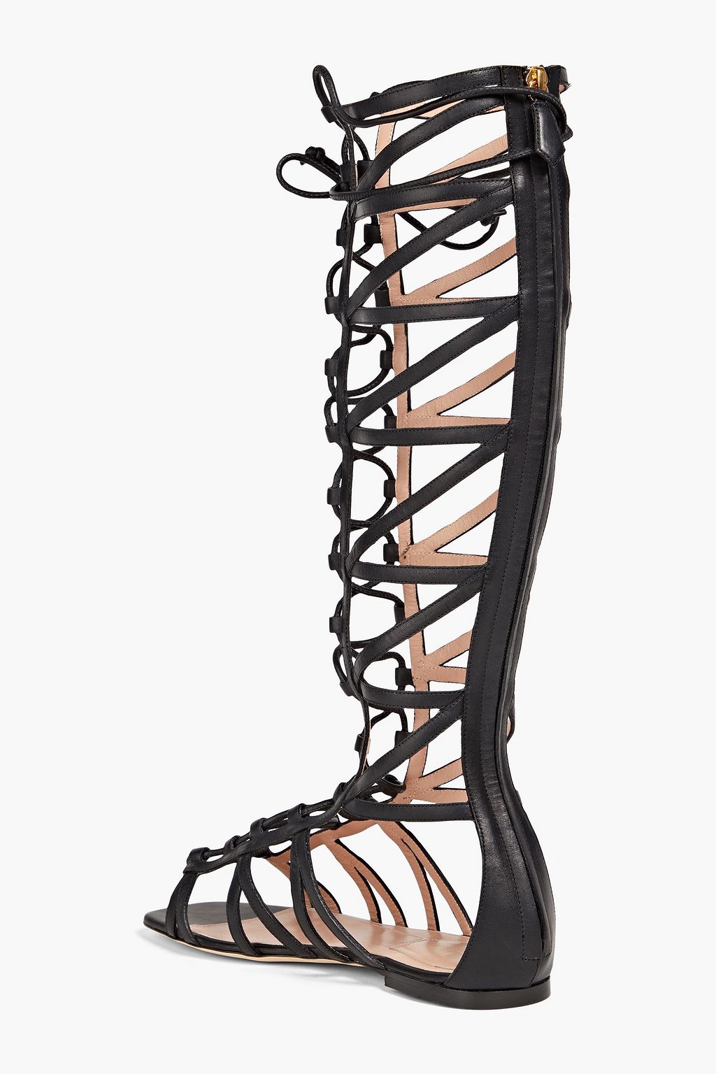 ALBERTA FERRETTI Lace-up cutout leather sandals