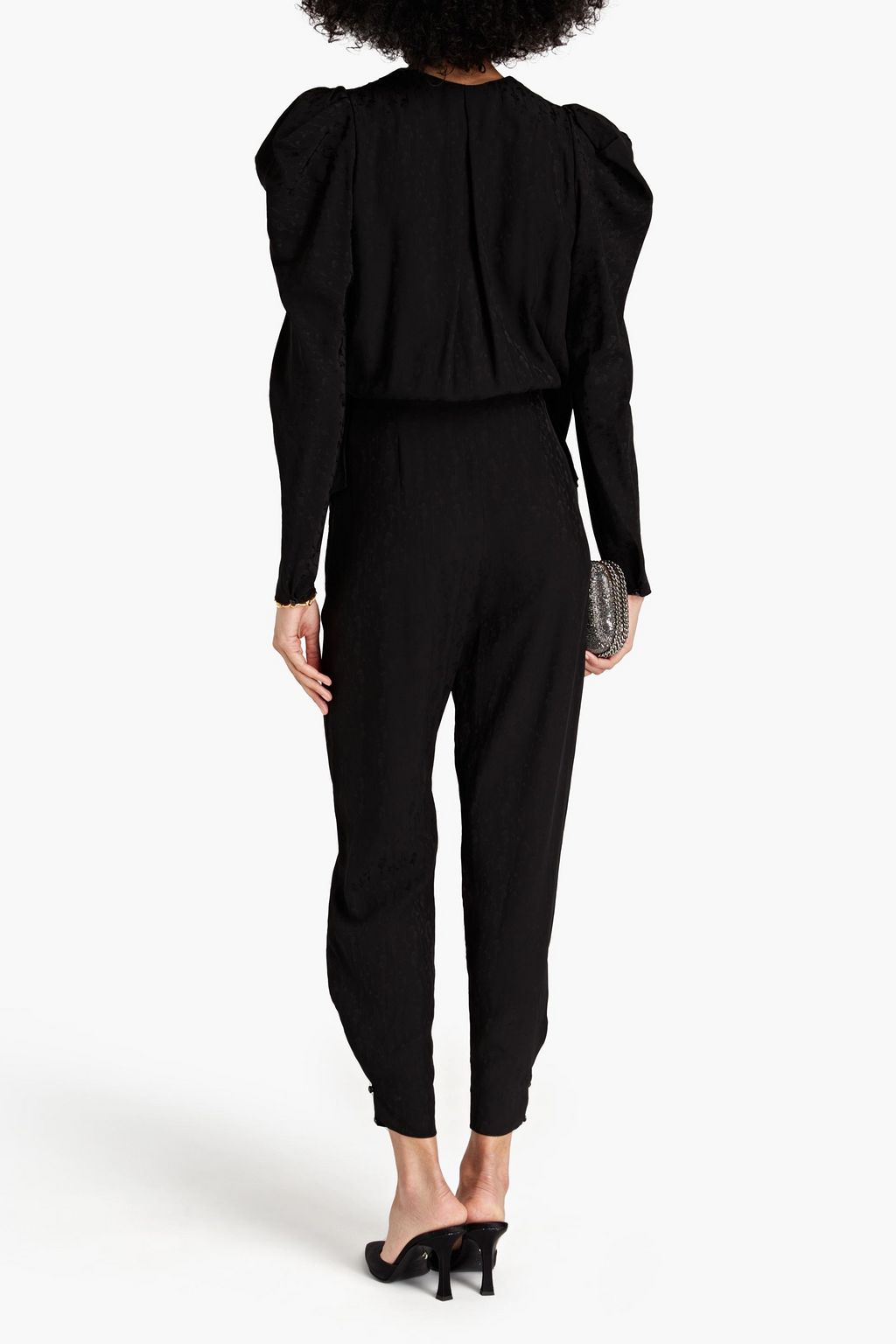 JOHANNA ORTIZ Splendid Isolation tie-front cutout floral-jacquard jumpsuit