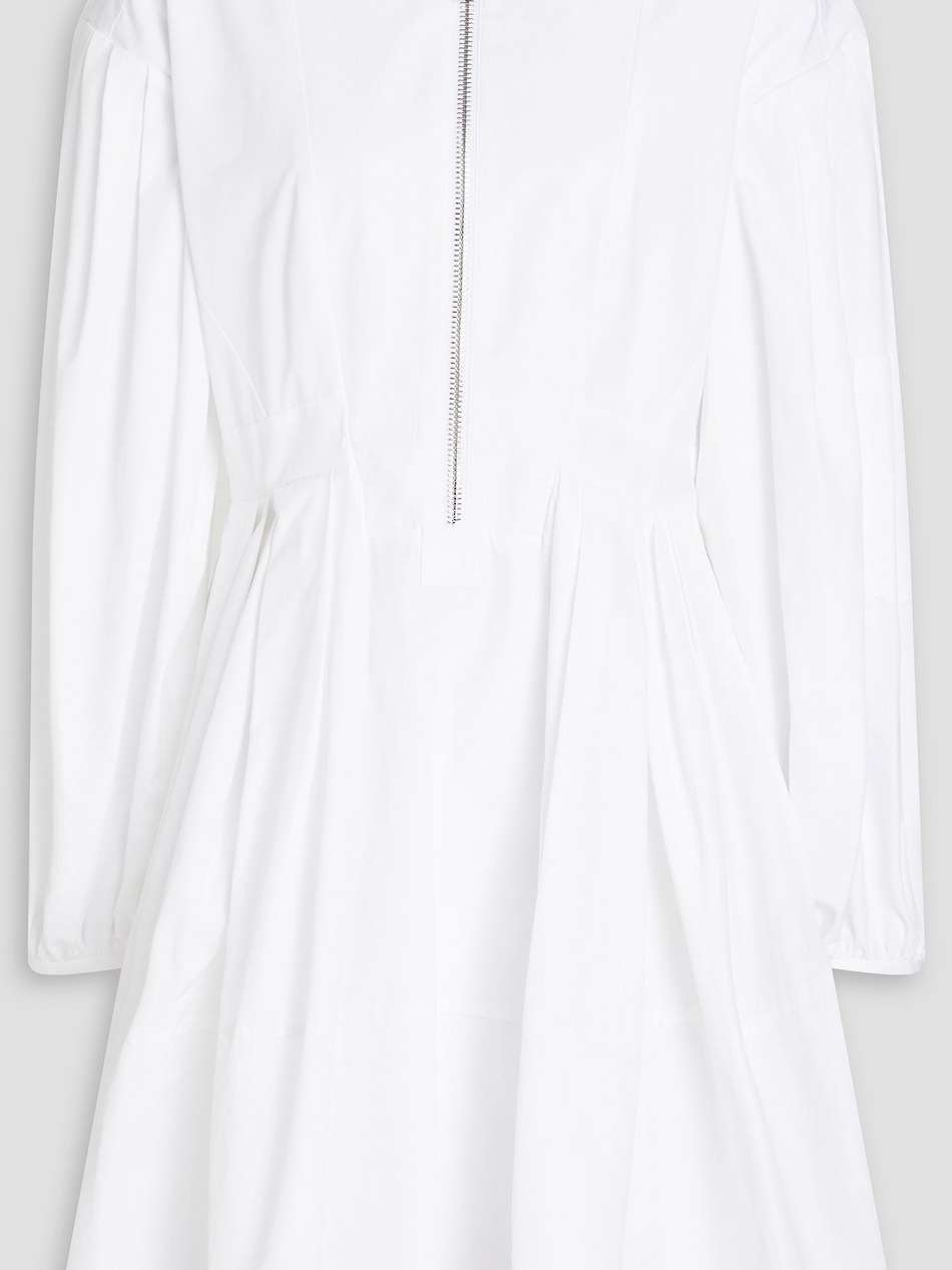 pleated cotton-poplin mini dress