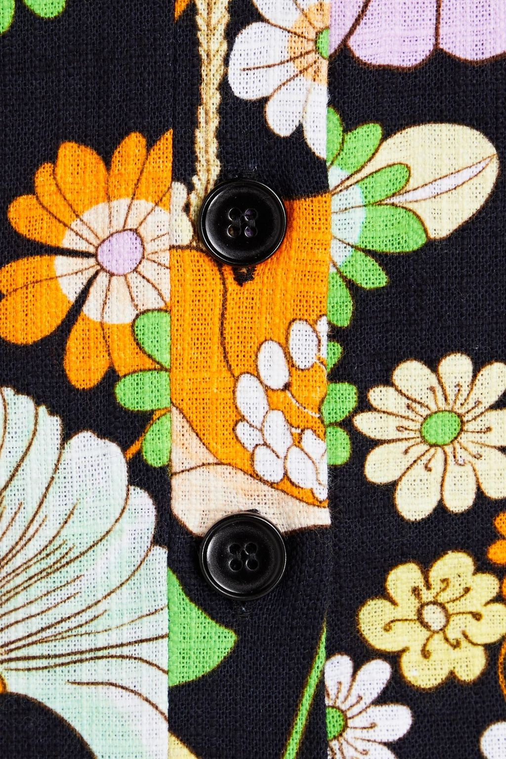 MAJE Cropped floral-print cotton top
