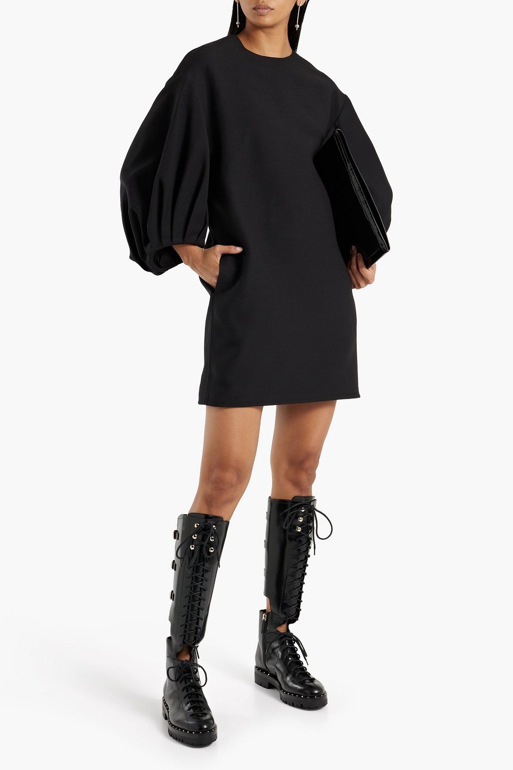 VALENTINO GARAVANI Wool and silk-blend crepe mini dress