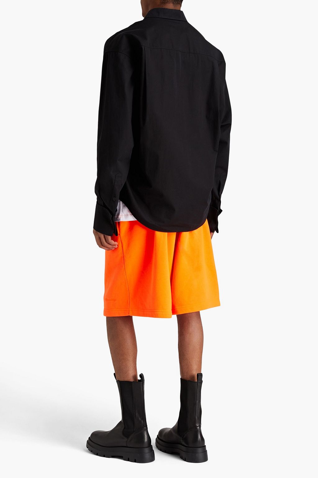 BALENCIAGA Neon embroidered fleece shorts