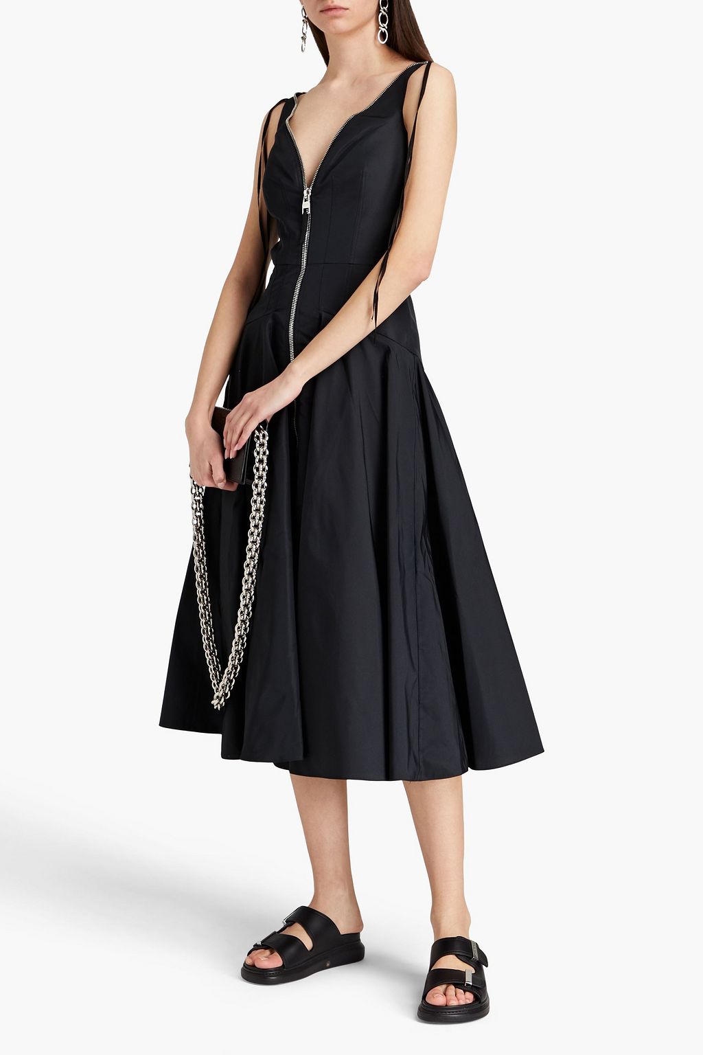 ALEXANDER MCQUEEN Flared shell midi dress THE