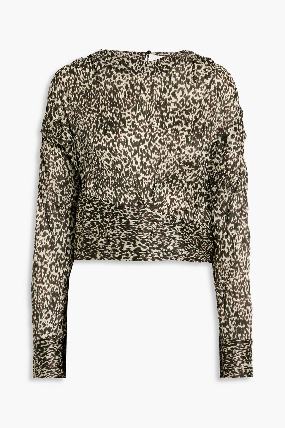 Iro Rusko Ruffled Leopard-print Silk-crepon Blouse In Animal Print