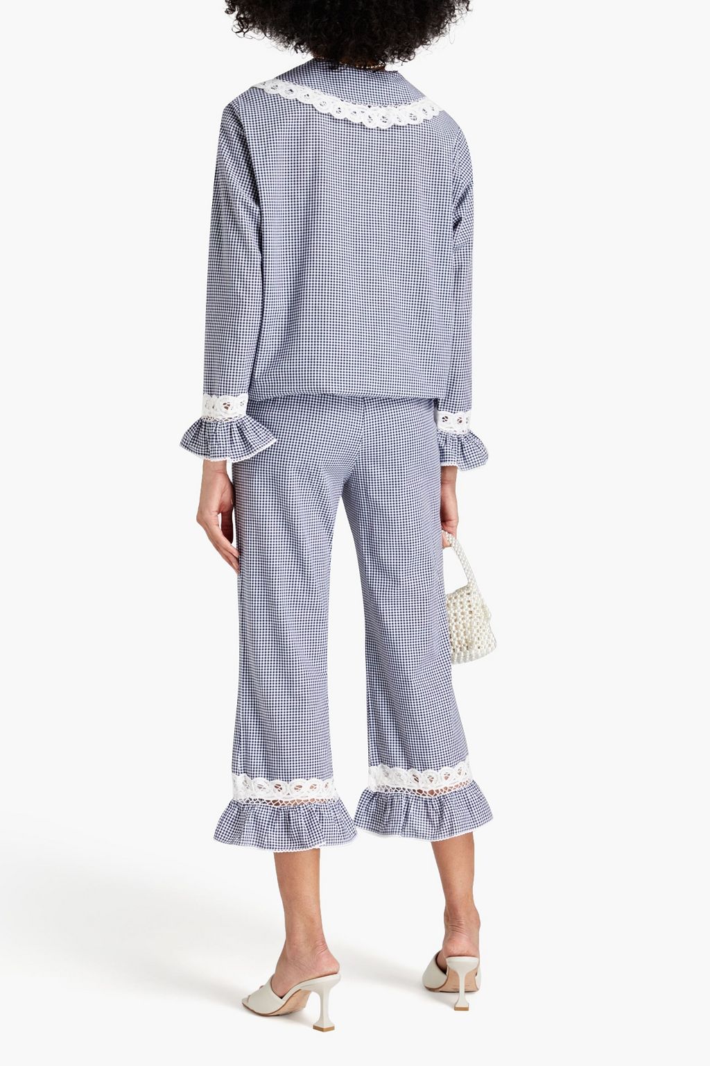 MAJE Cropped Hose mit geradem Bein aus Baumwolle mit Gingham-Karo